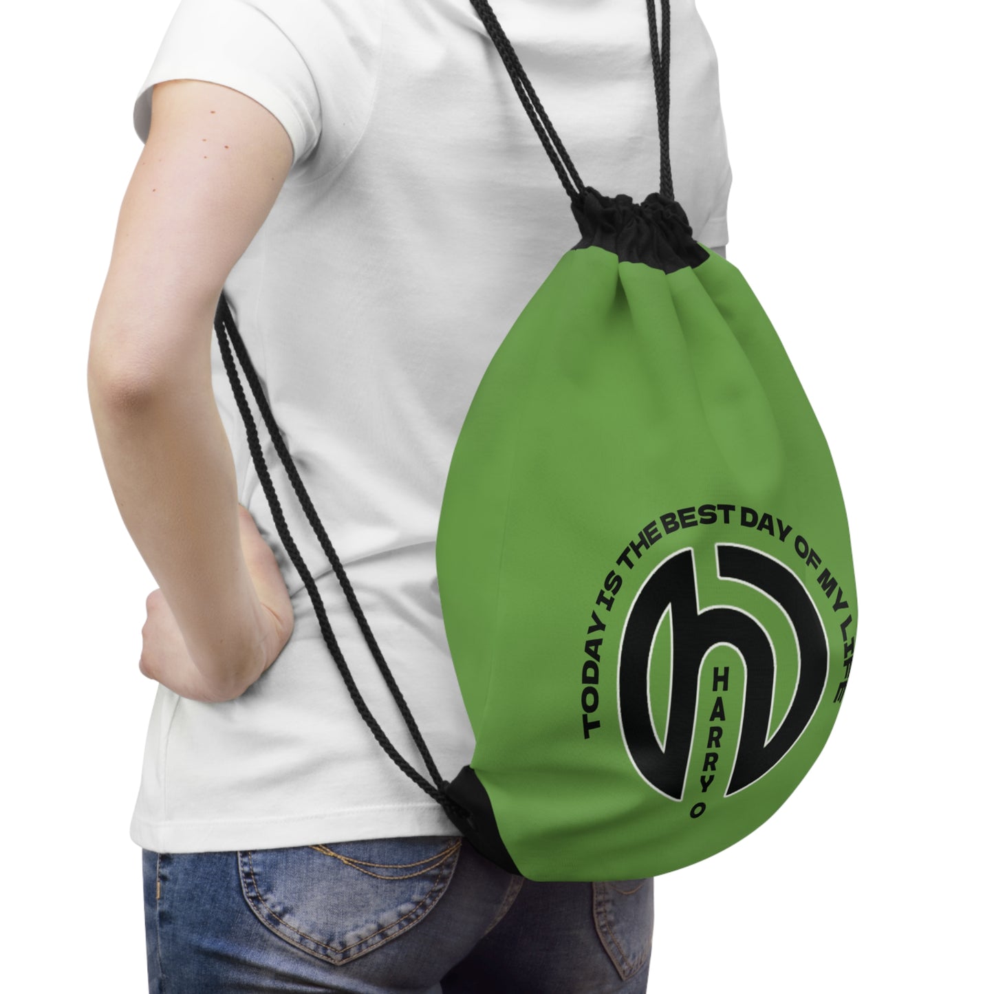 HarryO Today Is The Best Day of My Life Drawstring Gymsack GREEN