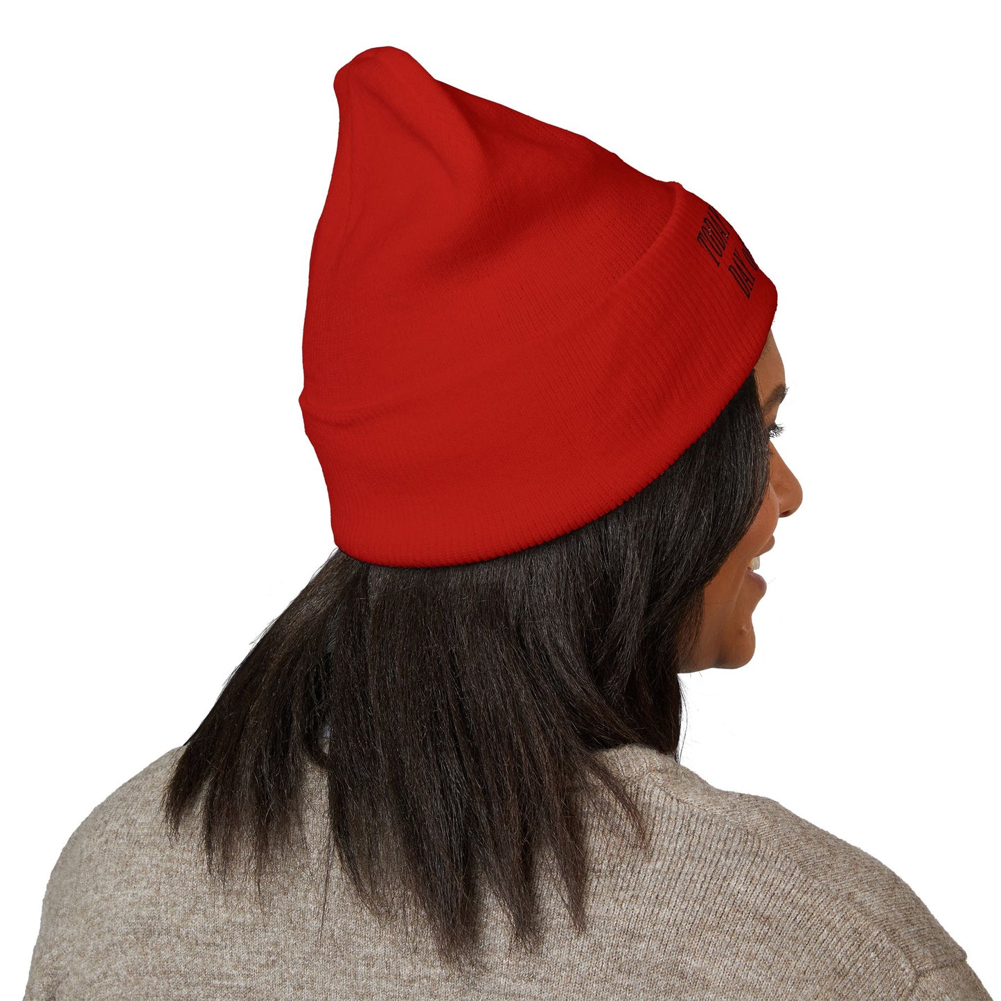 'Today Is The Best Day Of My Life' Cuffed Beanie (BLACK EMBROIDERY)