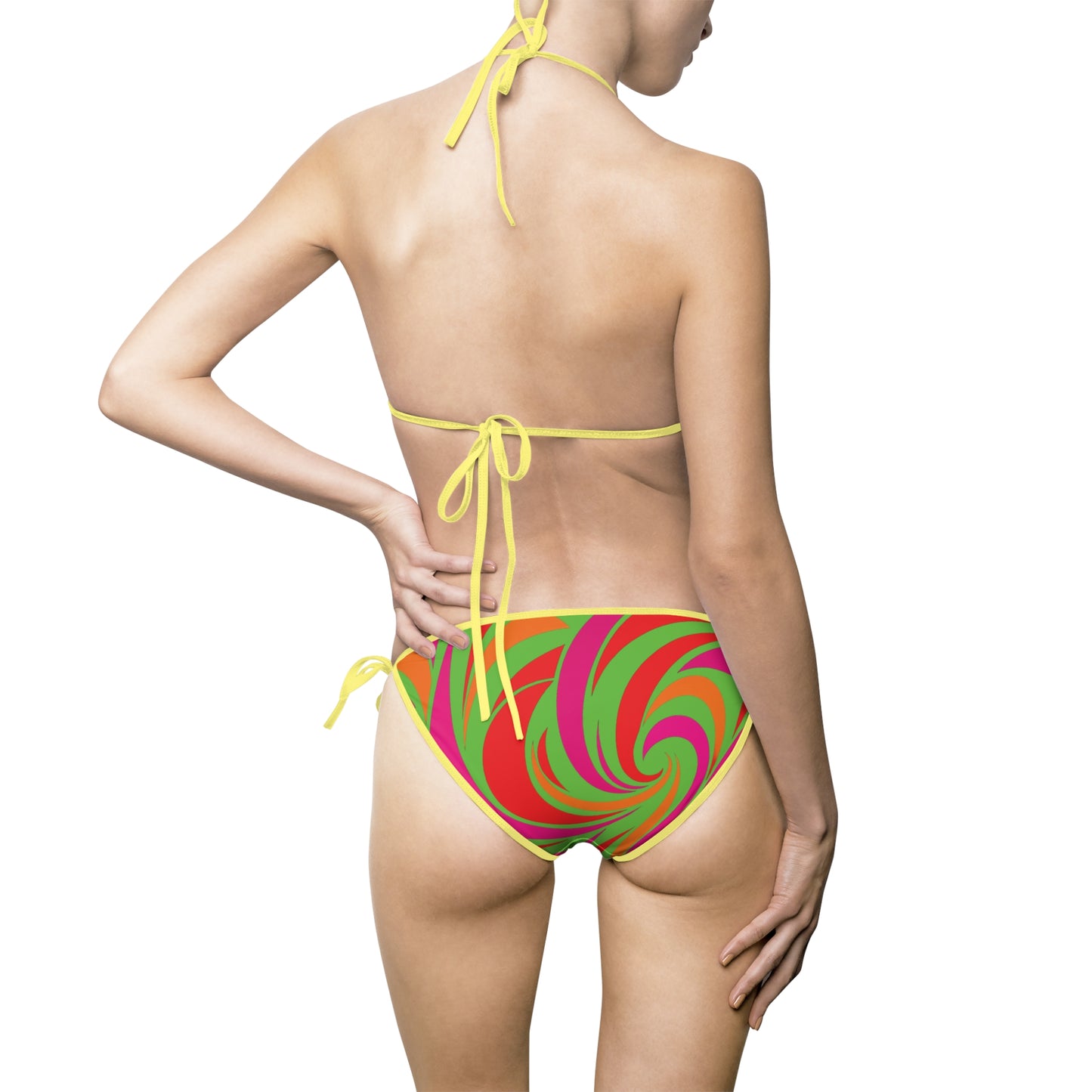 Abstract Pucci Zebra Tie-Side Bikini FUCHSIA-LIME