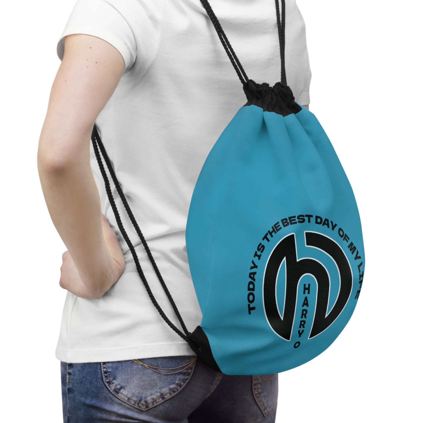 HarryO Today Is The Best Day of My Life Drawstring Gymsack BLUE