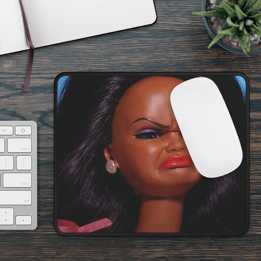 Angry Funny Doll Face Mouse Pad