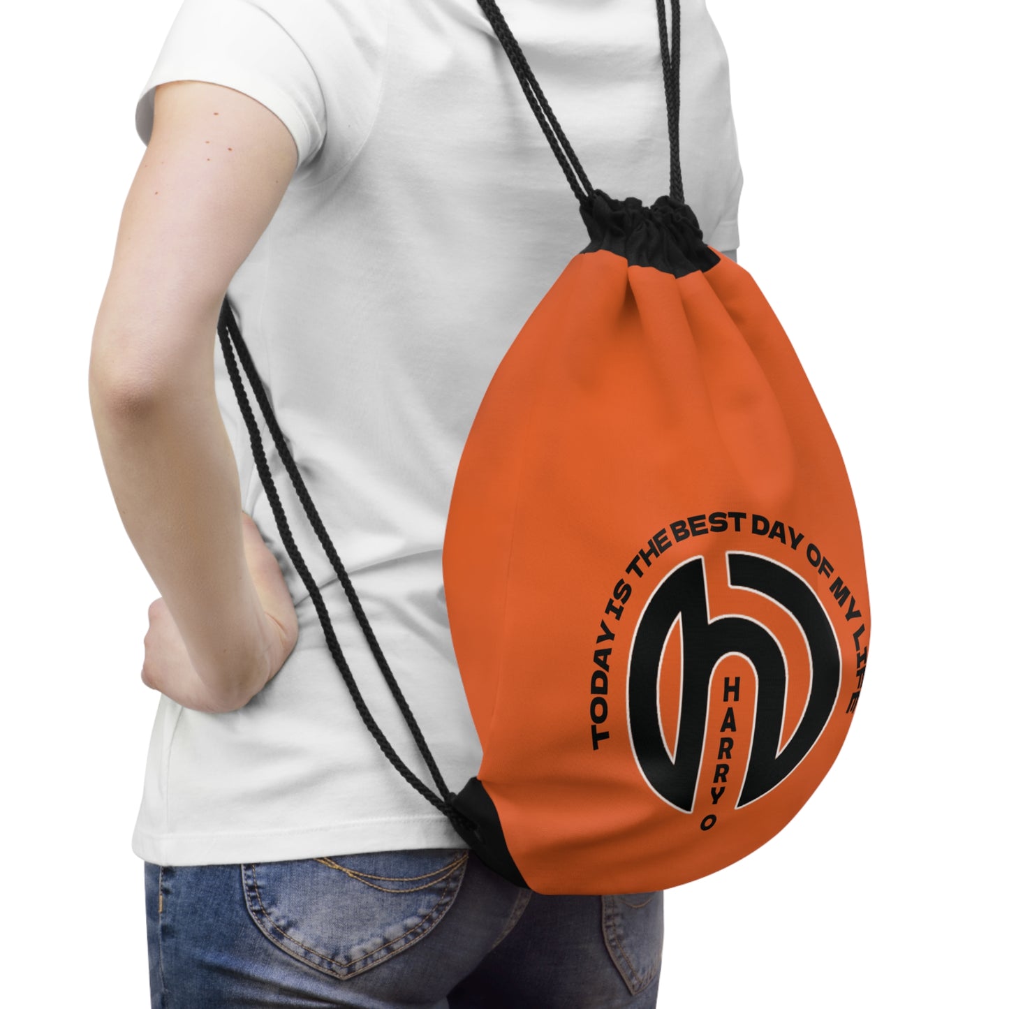 HarryO Today Is The Best Day of My Life Drawstring Gymsack ORANGE
