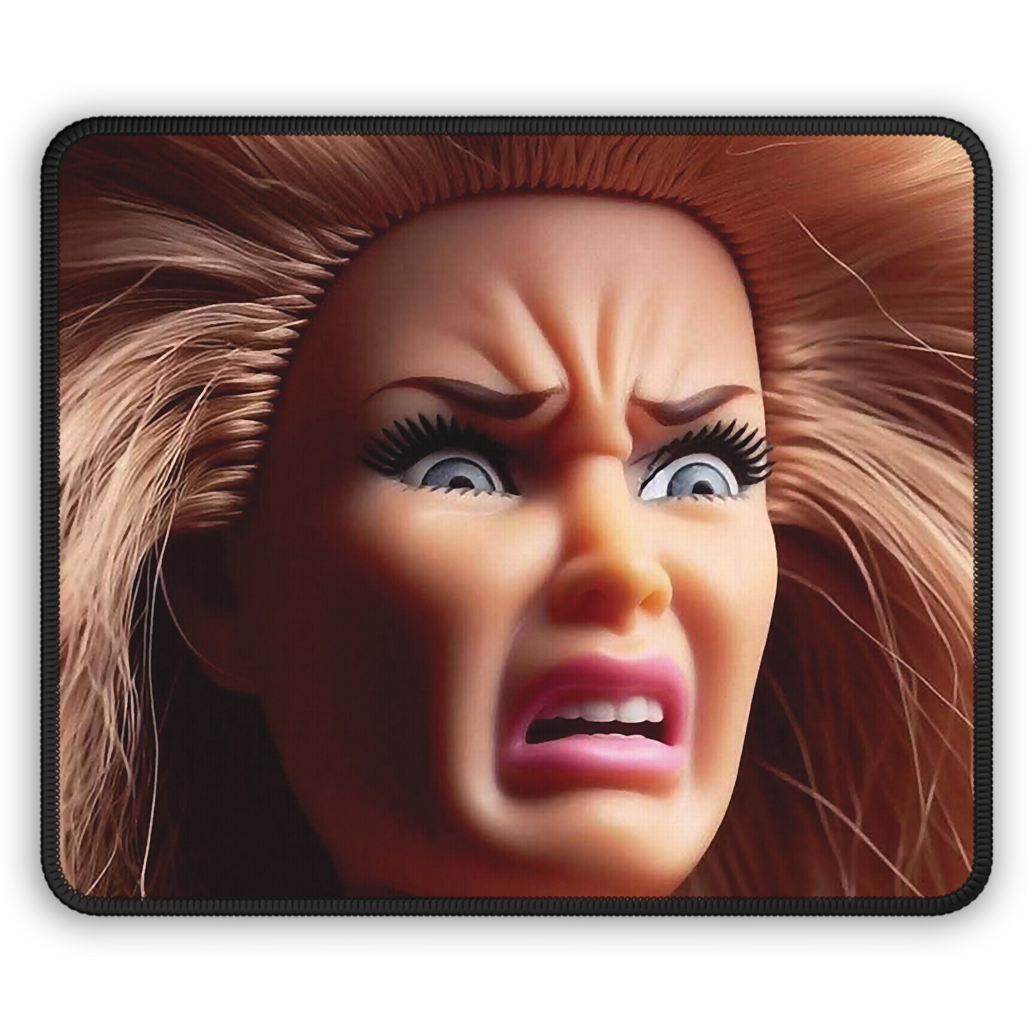 Funny Doll Face Mouse Pads