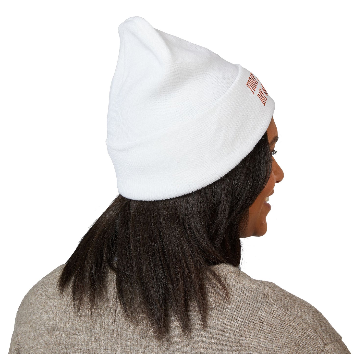 "Today Is The Best Day Of My Life" CUFF BEANIE (RED EMBROIDERY)