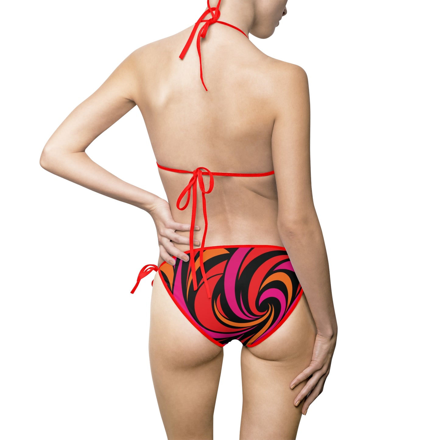 Abstract Pucci Zebra Tie-Side Bikini FUCHSIA