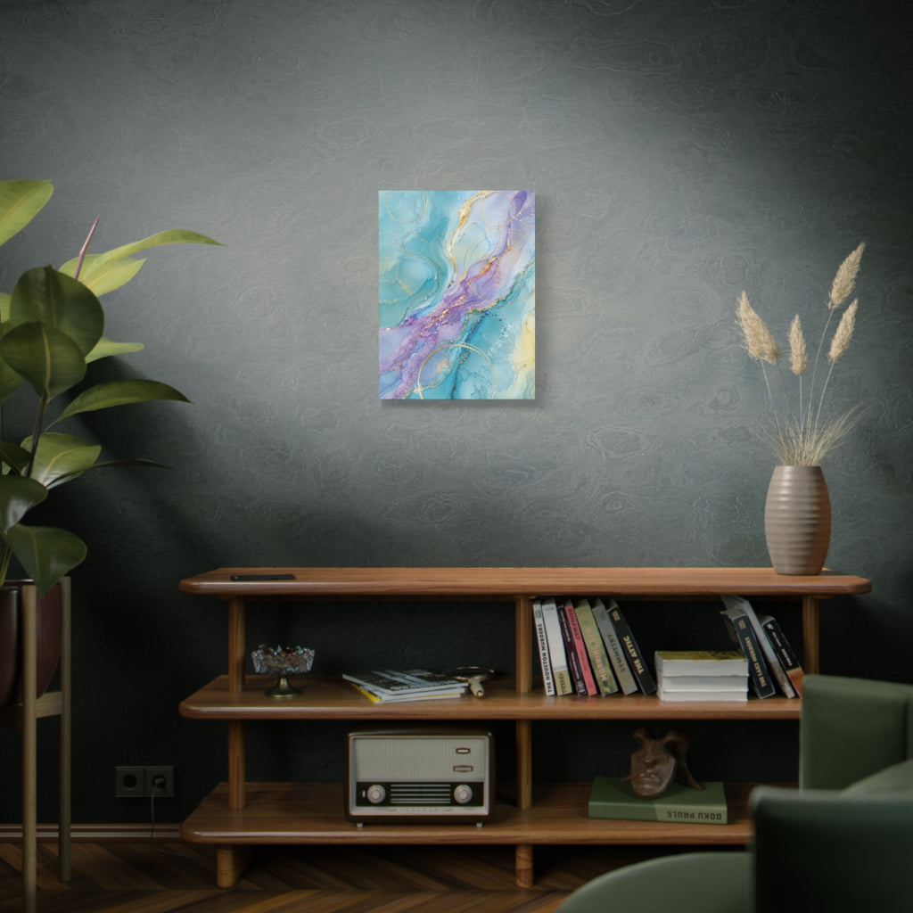 Liquid Aquamarine Pastel Geode Collection TRIPTYCH WALL ART