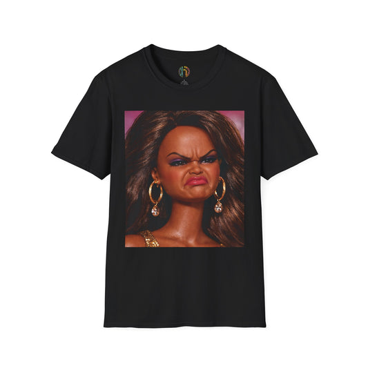 Novelty T-Shirt — Funny Sassy Doll Face Graphic Tee