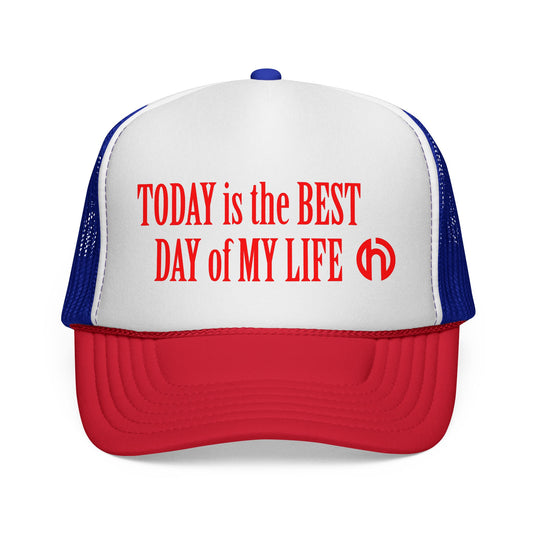 HARRY O RED Trucker Cap — "Today Is the Best Day of My Life" Retro Mesh Hat