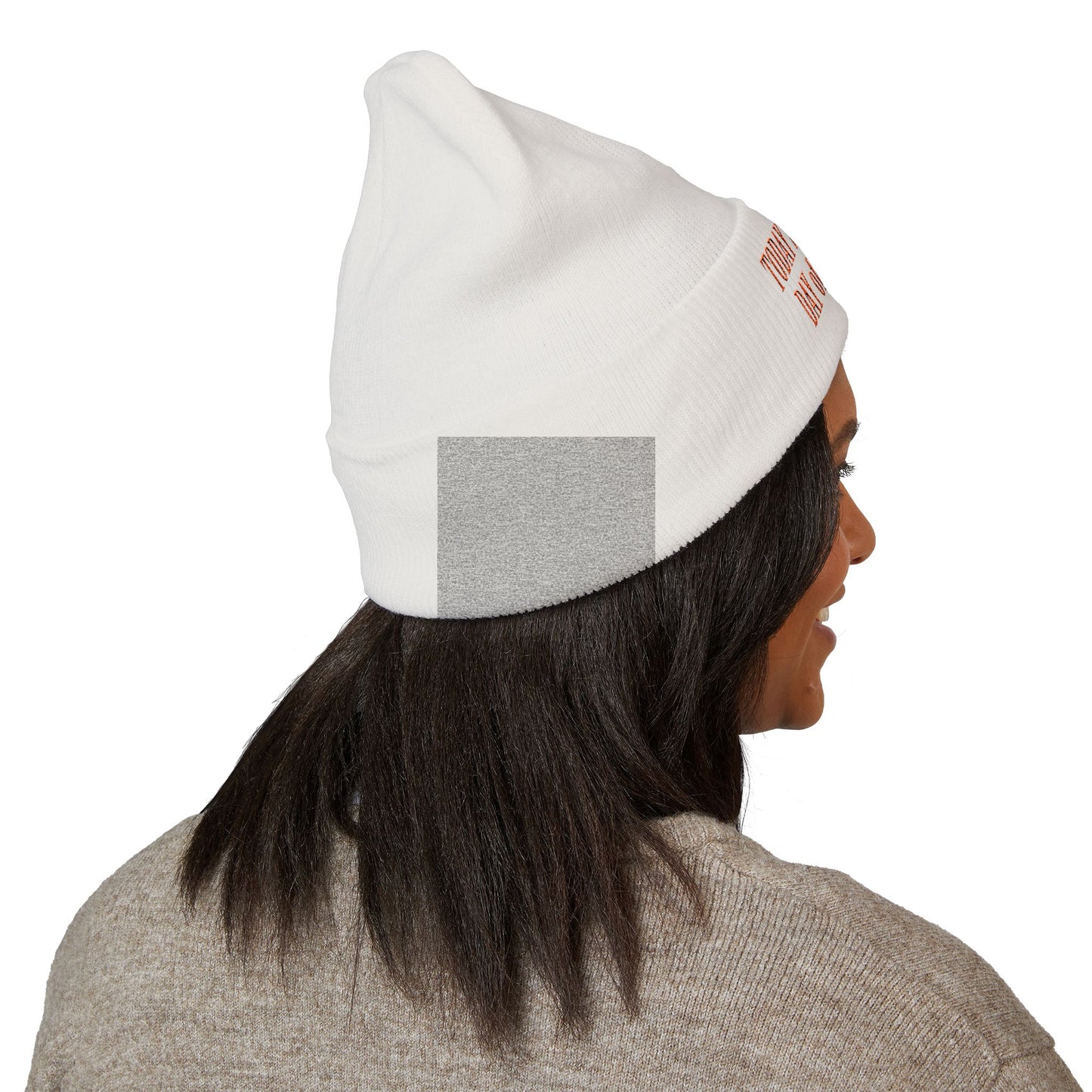 "Today Is The Best Day Of My Life" CUFF BEANIE (RED EMBROIDERY)