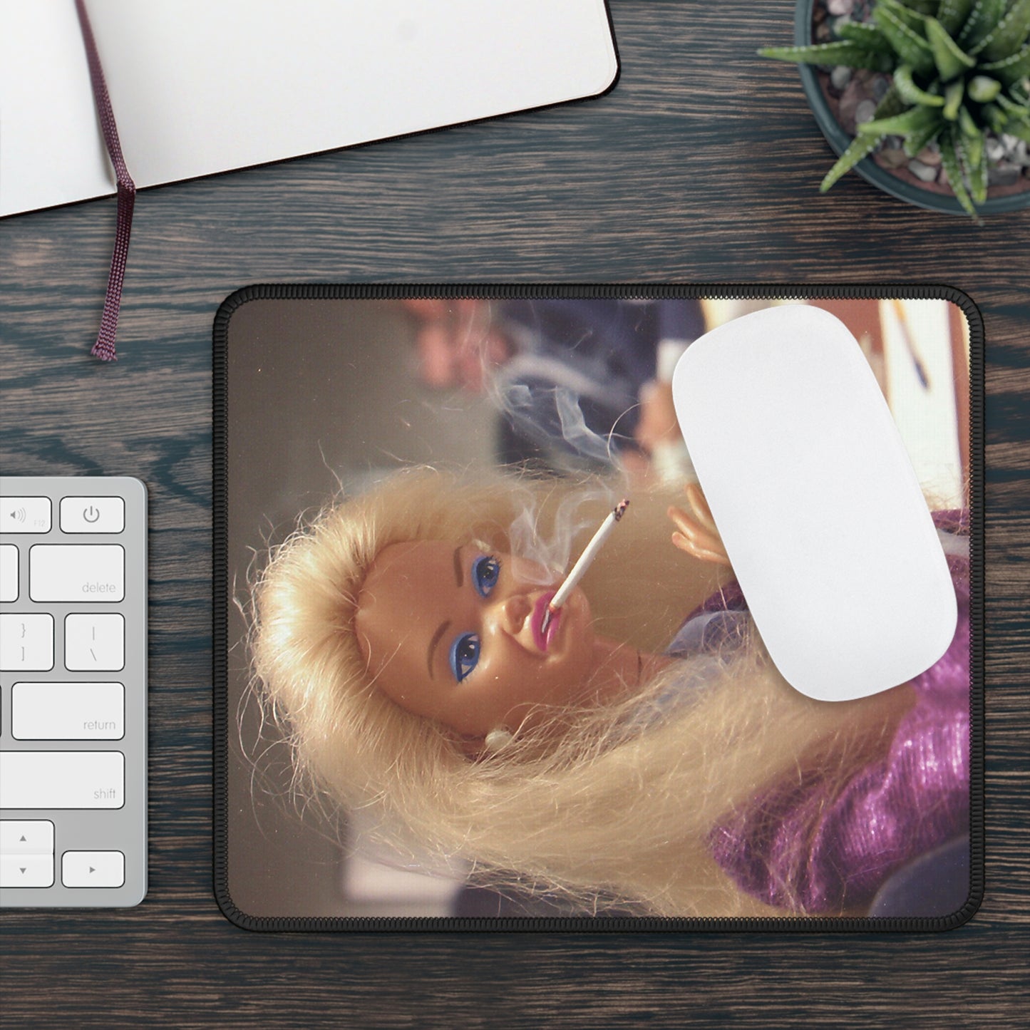 WHO'S THE BOSS Funny Doll Face Mouse Pad