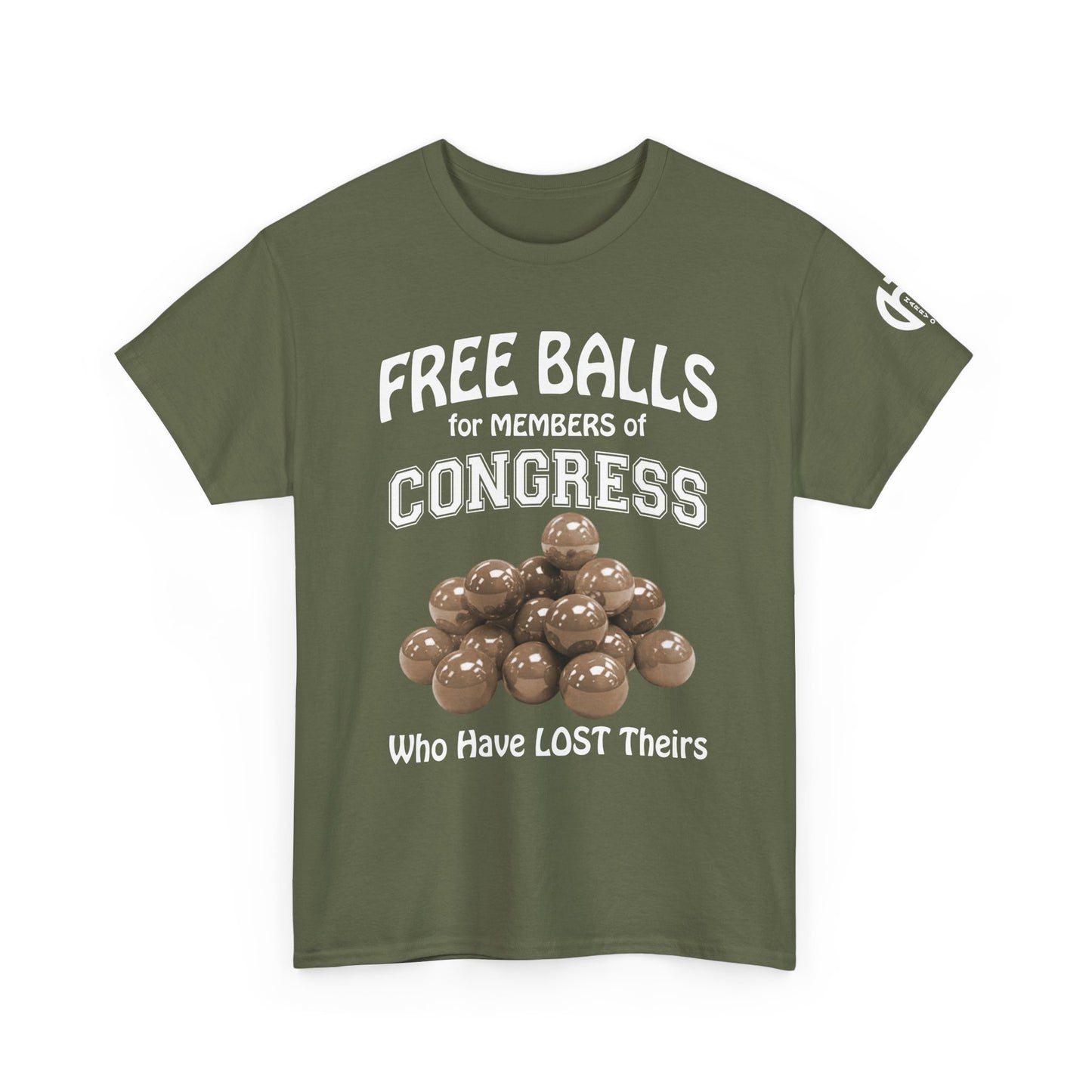 FREE BALLS FOR CONGRESS Graphic Tee (GREEN OLIVE)