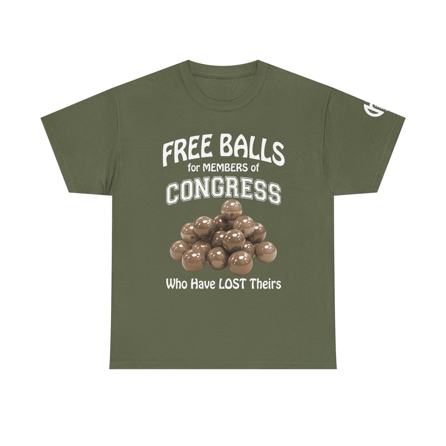 FREE BALLS FOR CONGRESS Graphic Tee (GREEN OLIVE)