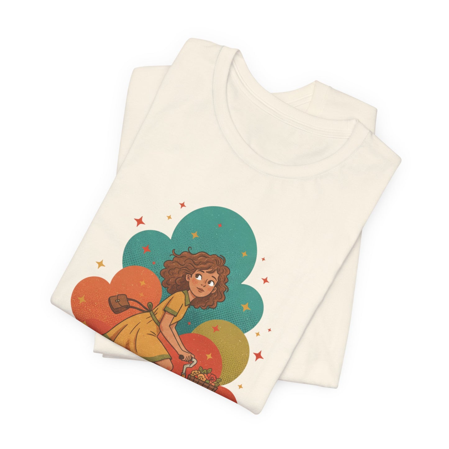 Retro-Futurist Starburst Bike Tee | mid-century space art, vintage sci-fi
