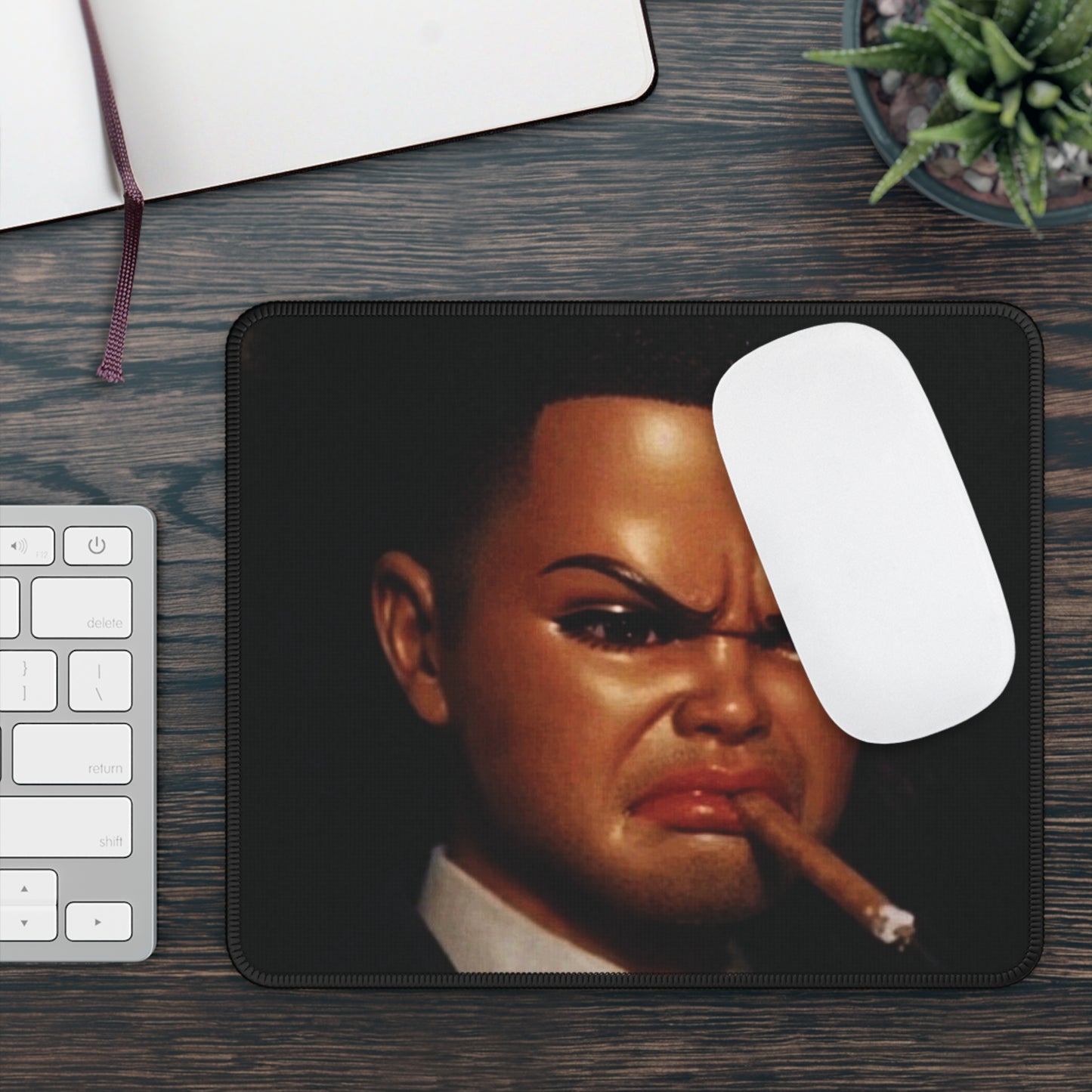 Ken Disgusted Smoking Funny Doll Face Mouse Pad