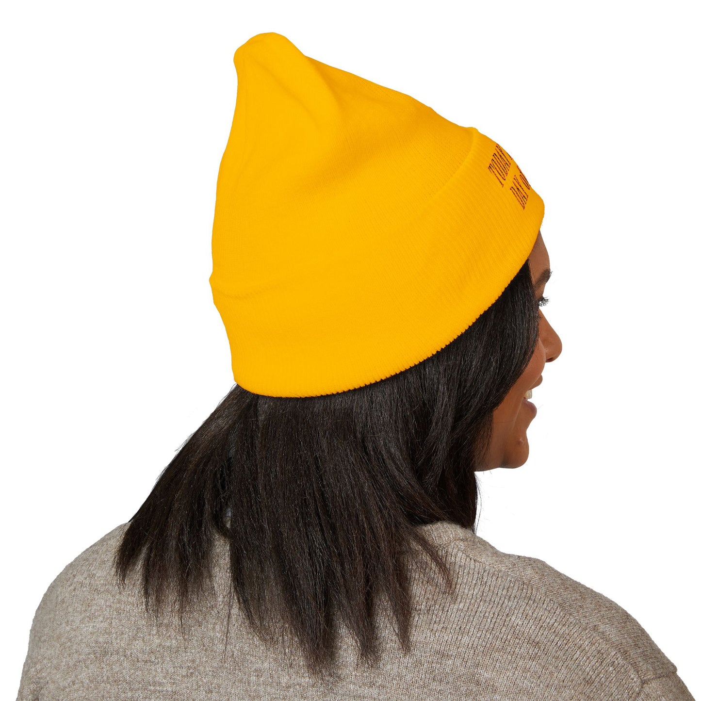 "Today Is The Best Day Of My Life" CUFF BEANIE (RED EMBROIDERY)