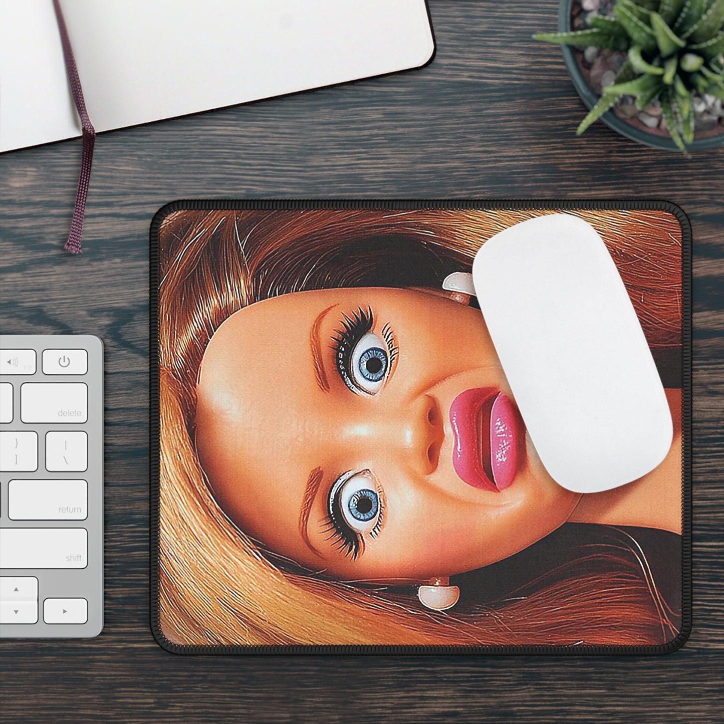 UGHHH Funny Doll Face Mouse Pad