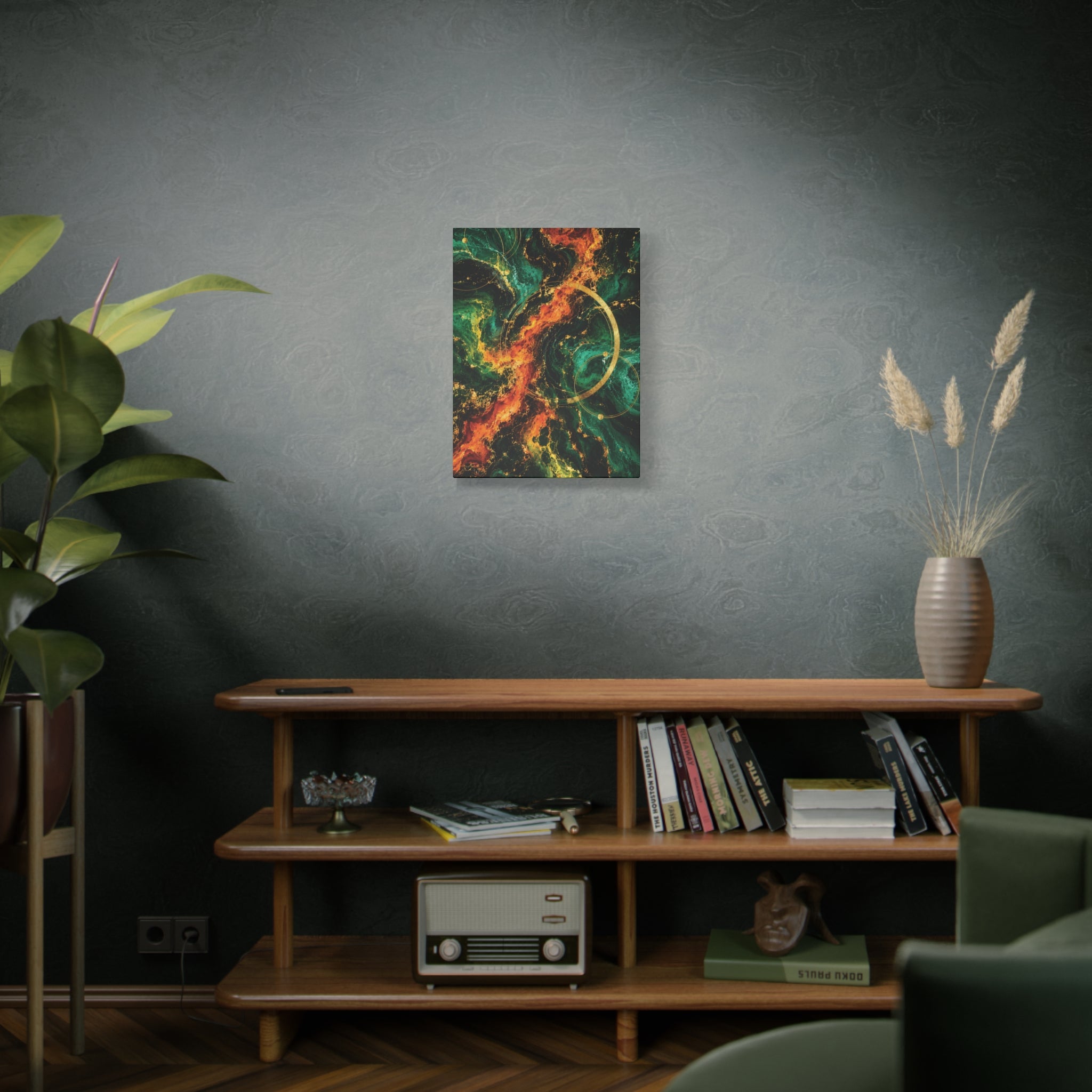 Emerald Magma: Flowing Liquid Marble Collection 3-piece TRIPTYCH WALL ART