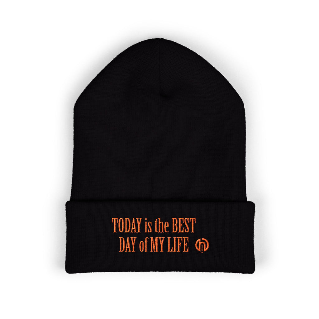 "Today Is The Best Day Of My Life" CUFF BEANIE (RED EMBROIDERY)