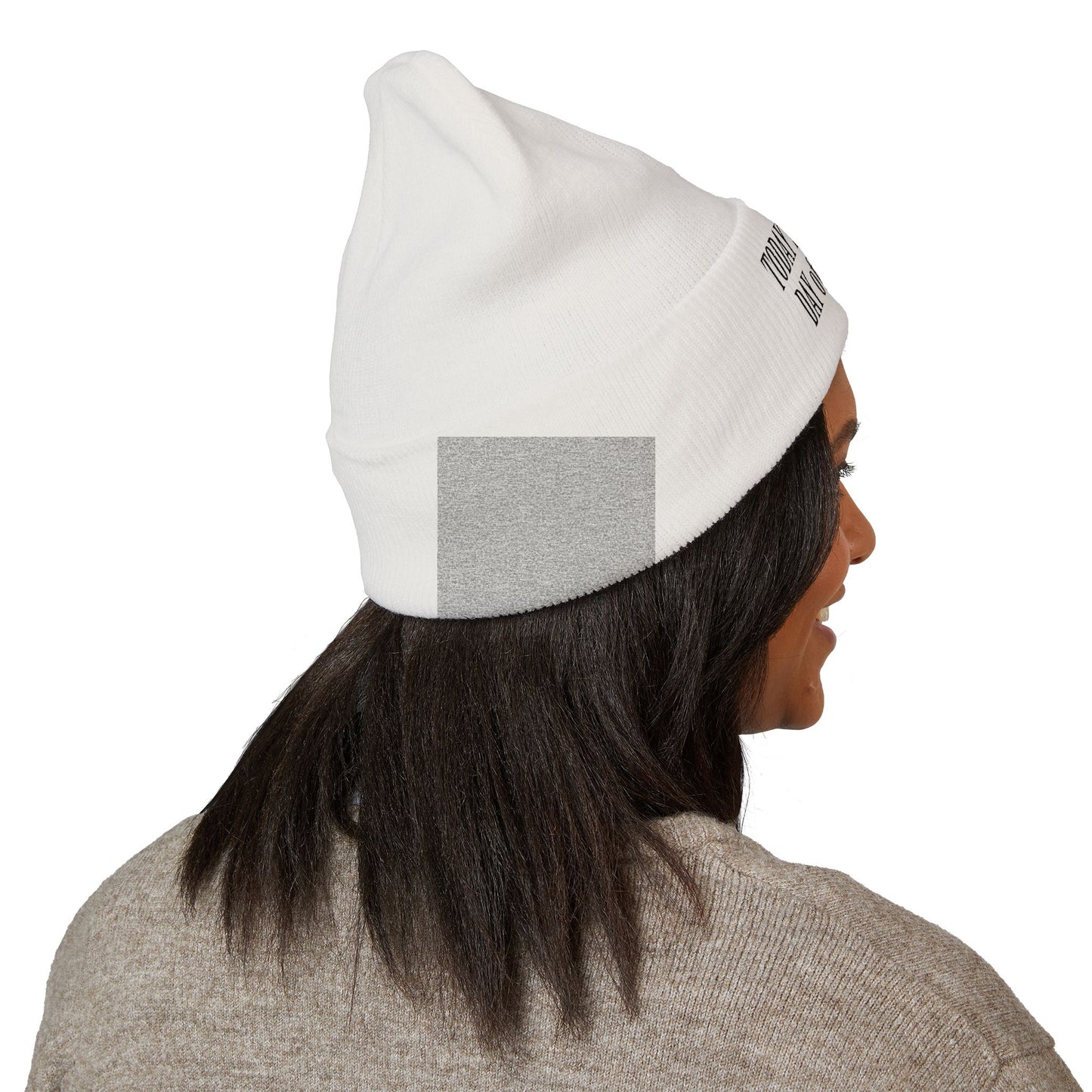 'Today Is The Best Day Of My Life' Cuffed Beanie (BLACK EMBROIDERY)