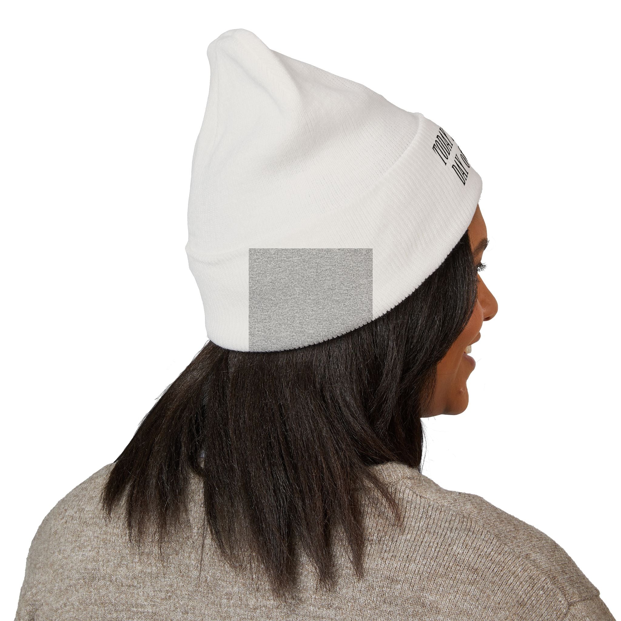 'Today Is The Best Day Of My Life' Cuffed Beanie (BLACK EMBROIDERY)