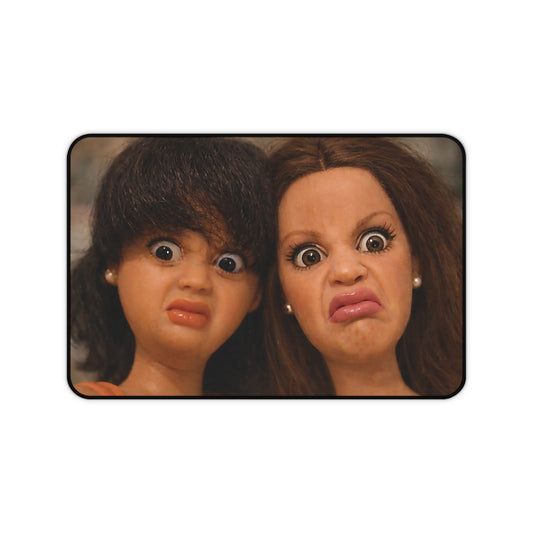 WEIRD Funny Doll 2 Face Meme Quirky Reaction Mouse Pad Desk Mat