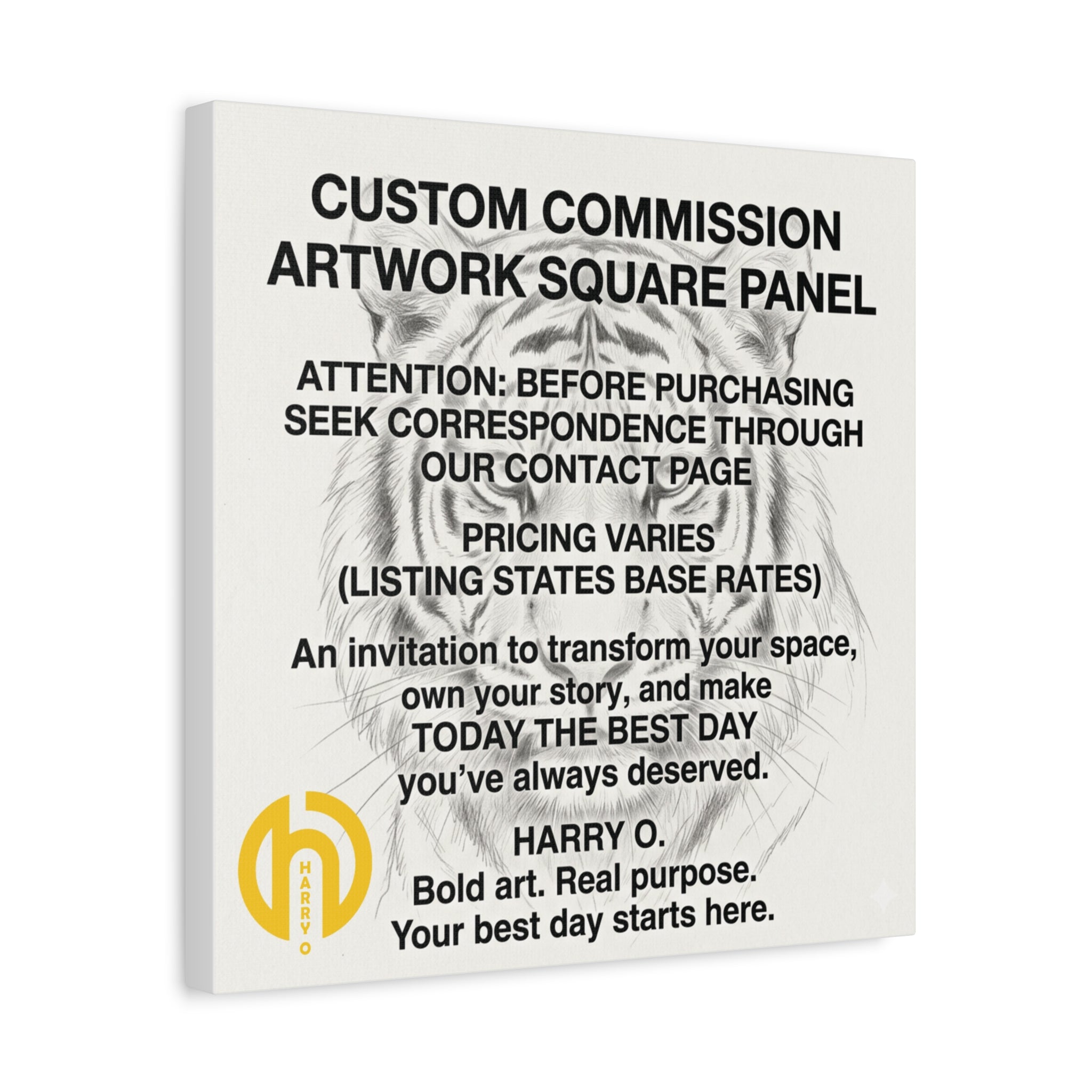 CUSTOM COMMISSION ARTWORK SQUARE PANEL CANVAS
