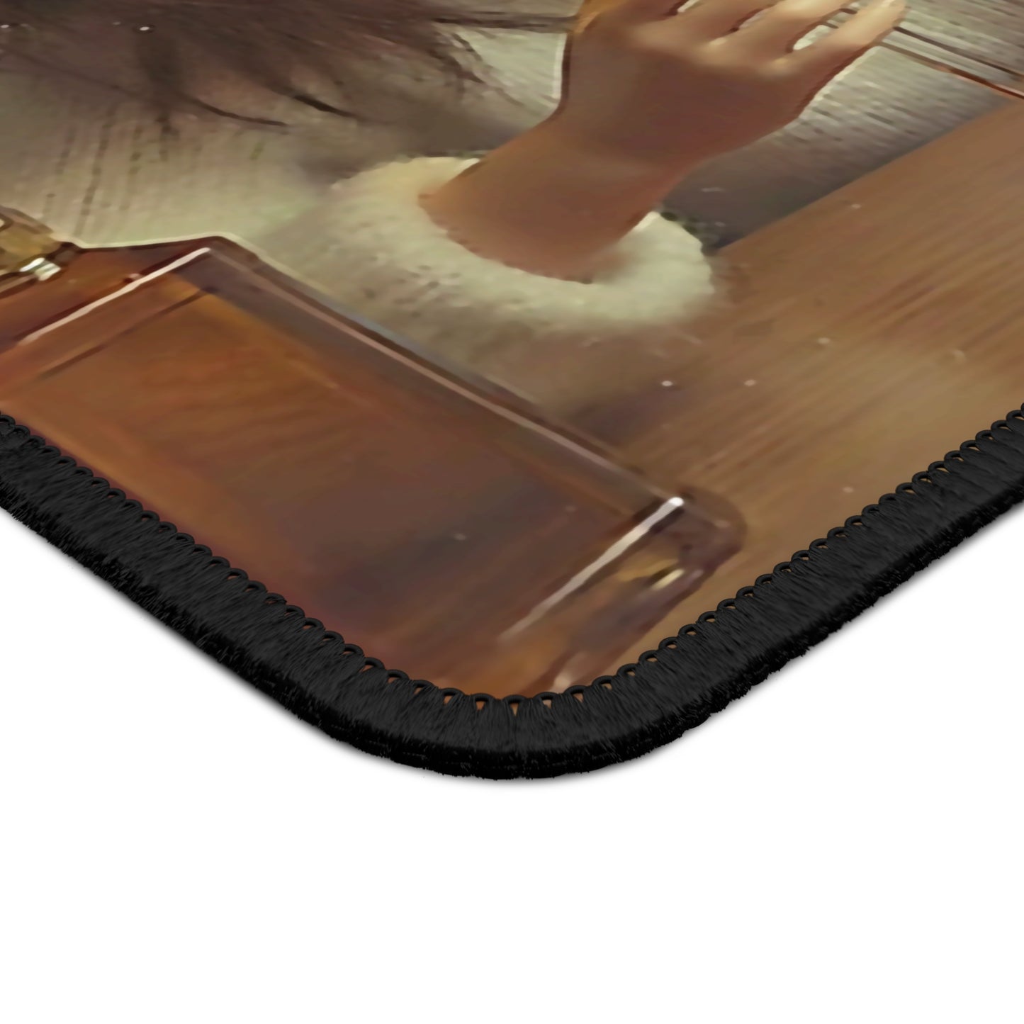 Wine O'clock Distressed Funny Doll Face Mouse Pad
