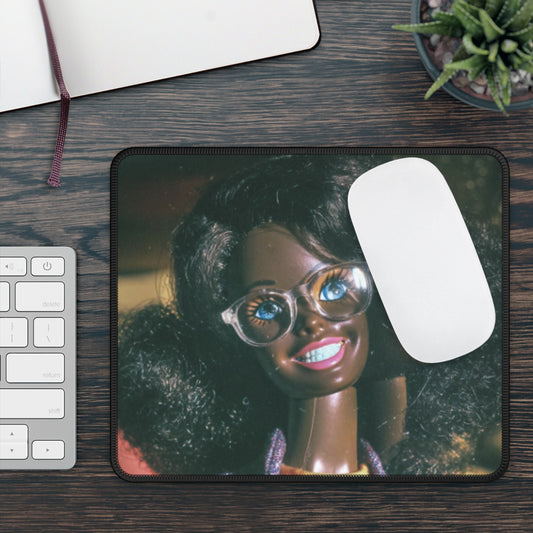 Alter Ego AA Funny Doll Face Gaming Mouse Pad — Triple-View Smiling Doll with Glasses