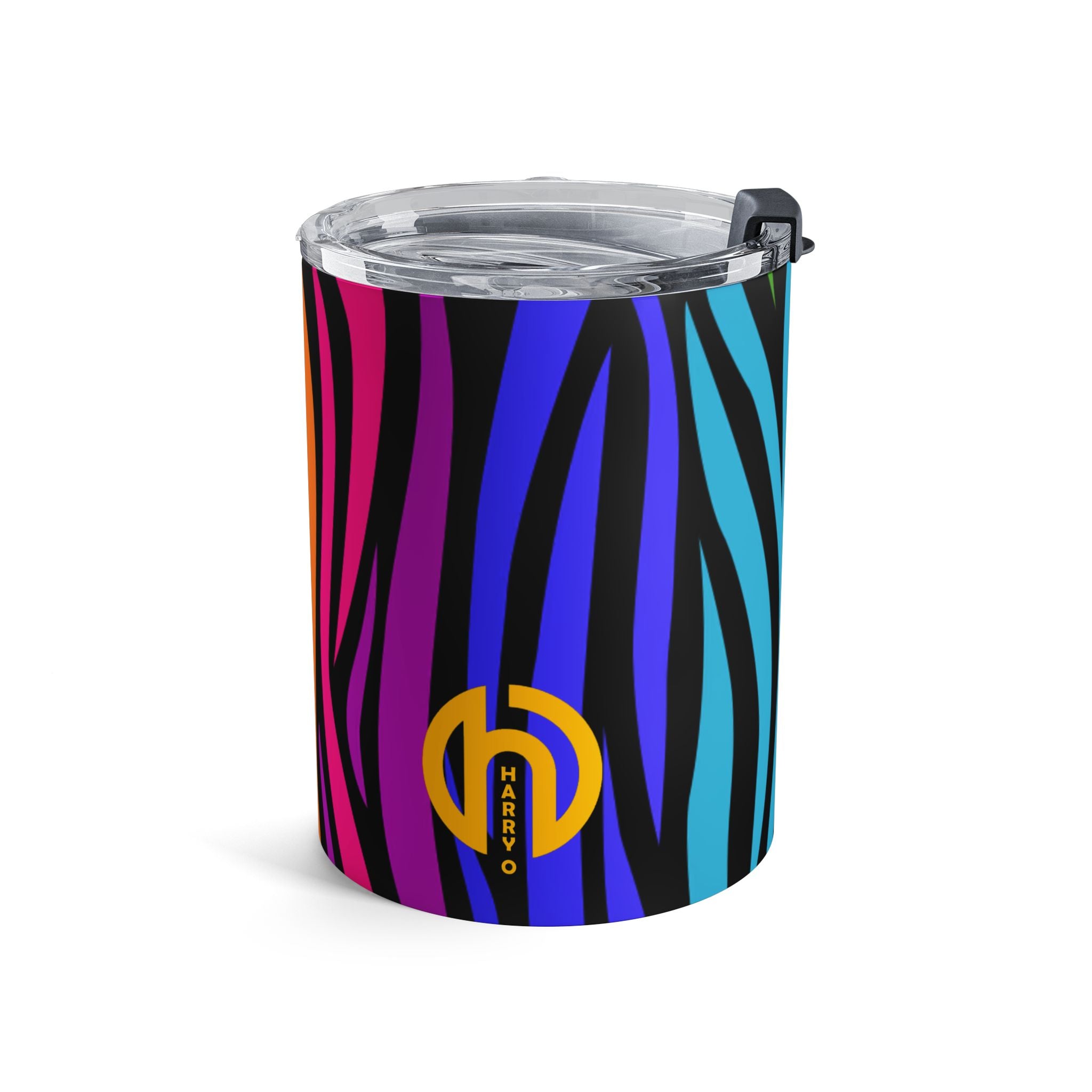 10oz Rainbow Zebra Tumbler – Insulated Travel Cup