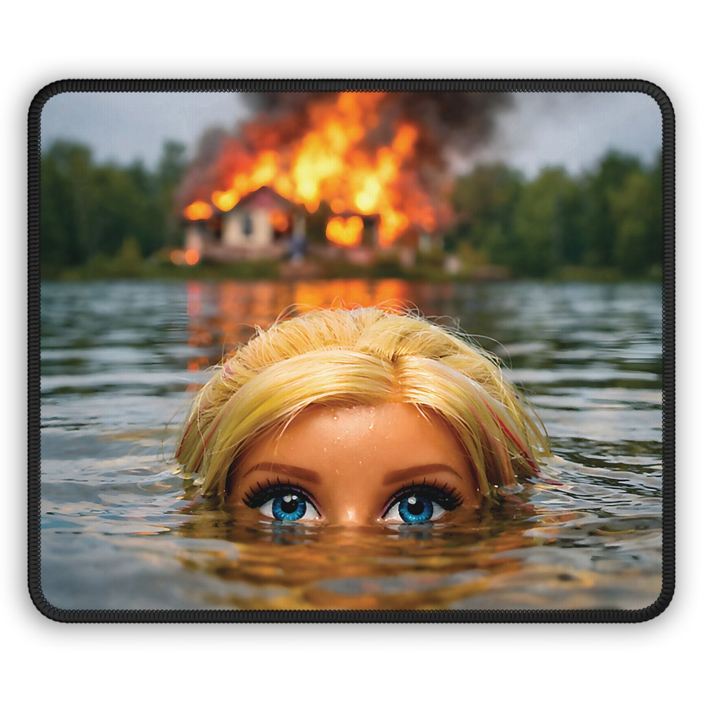 Apocalypse Lake Funny Doll Face Mouse Pad