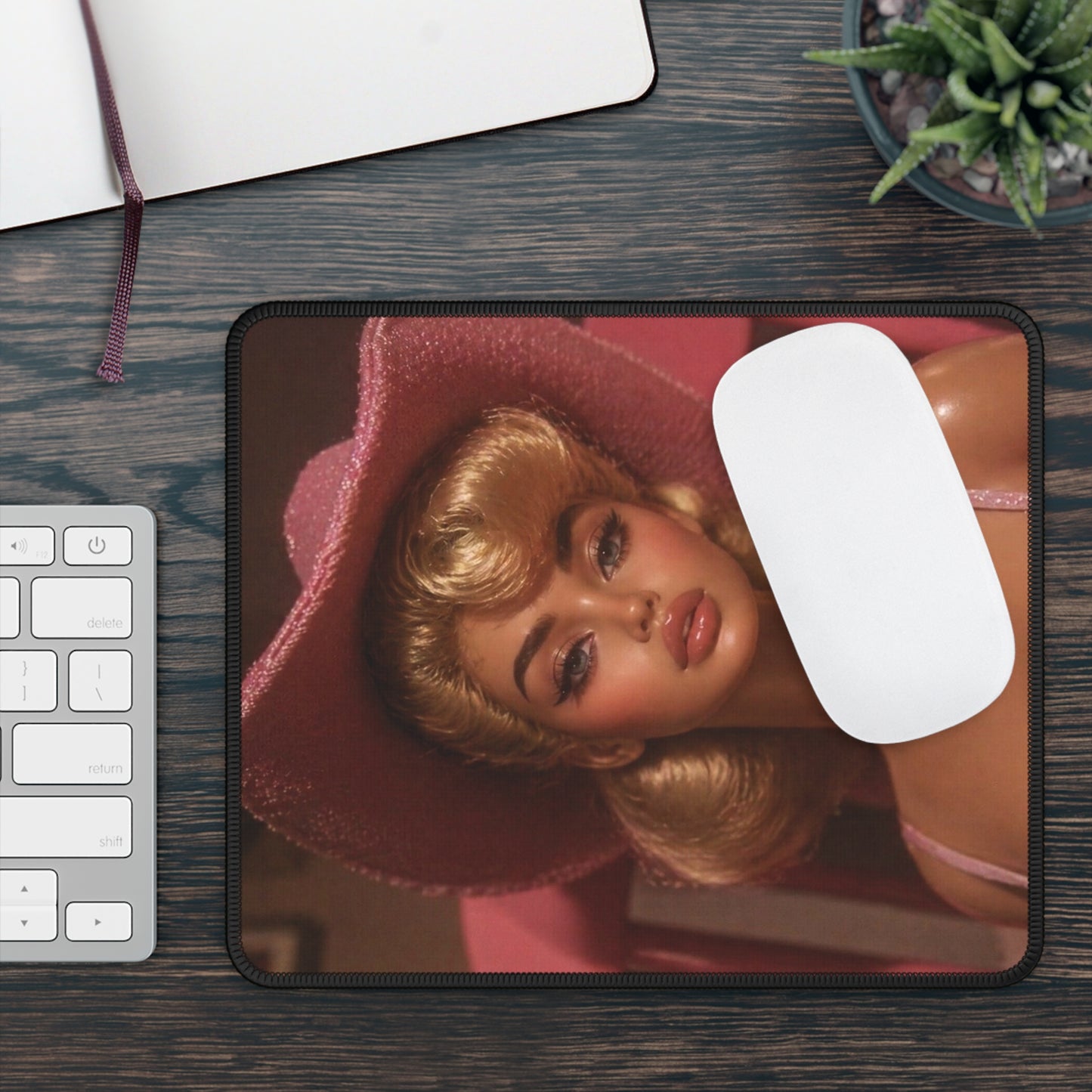 Anna N Seductive Pinup Style Doll Face Gaming Mouse Pad