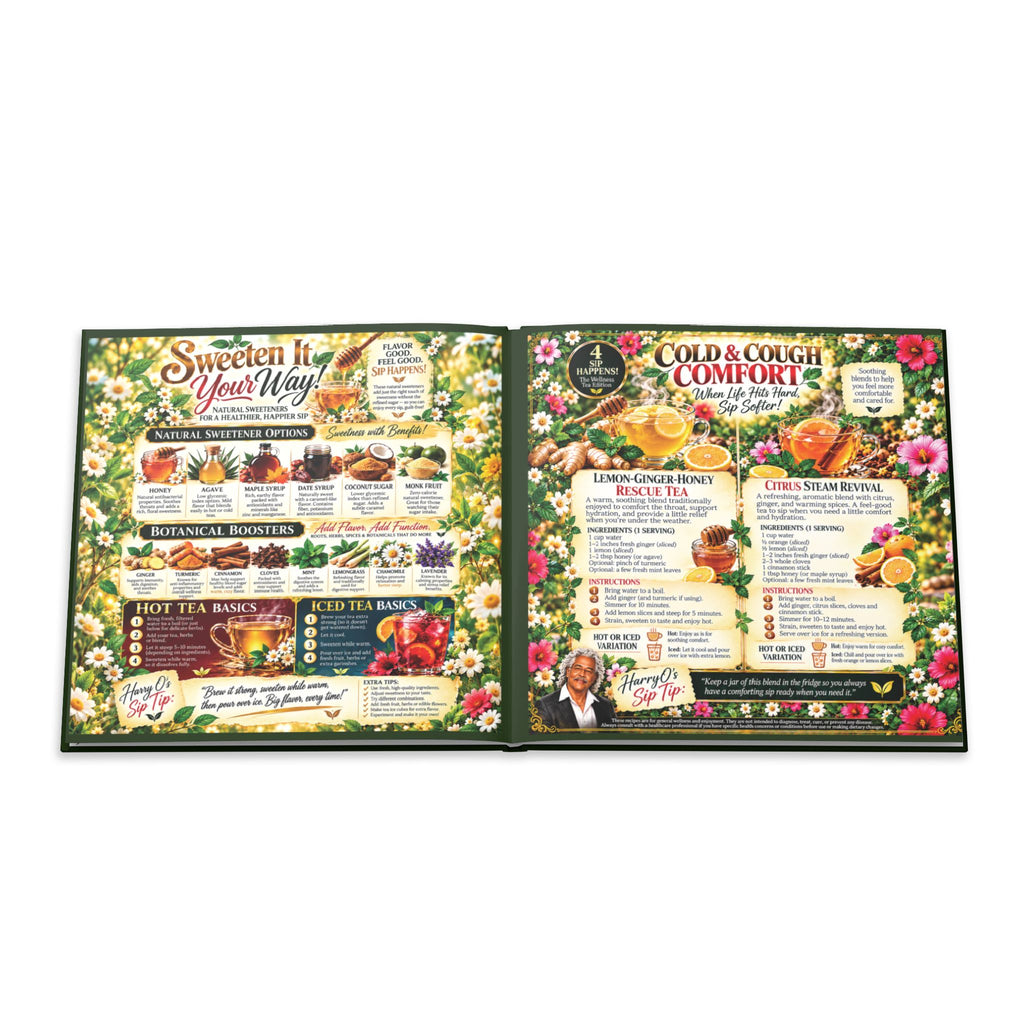 "Sip Happens!" Wellness Tea Recipe & Inspiration Book HARDCOVER