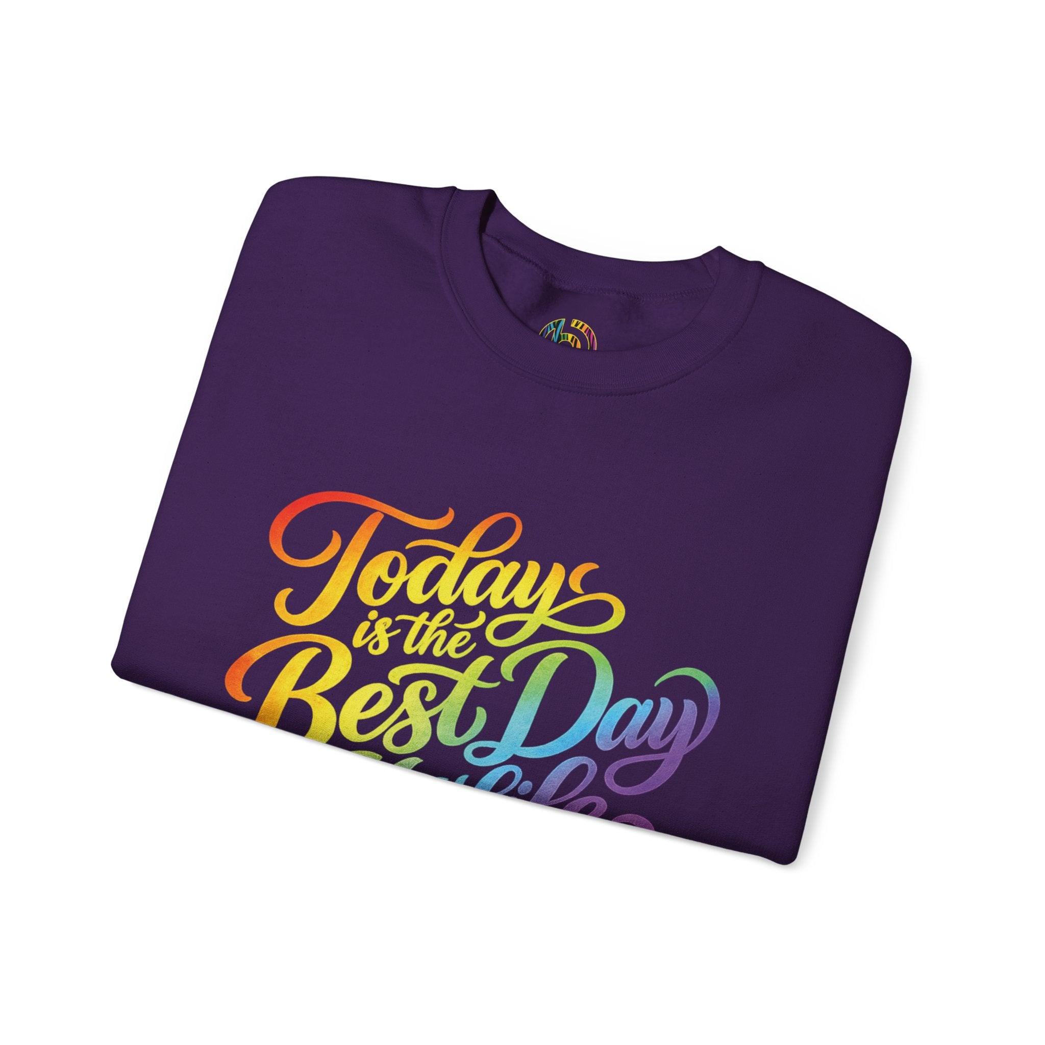 Today Is the Best Day of My Life — Morning Mantra Script Crewneck Sweatshirt