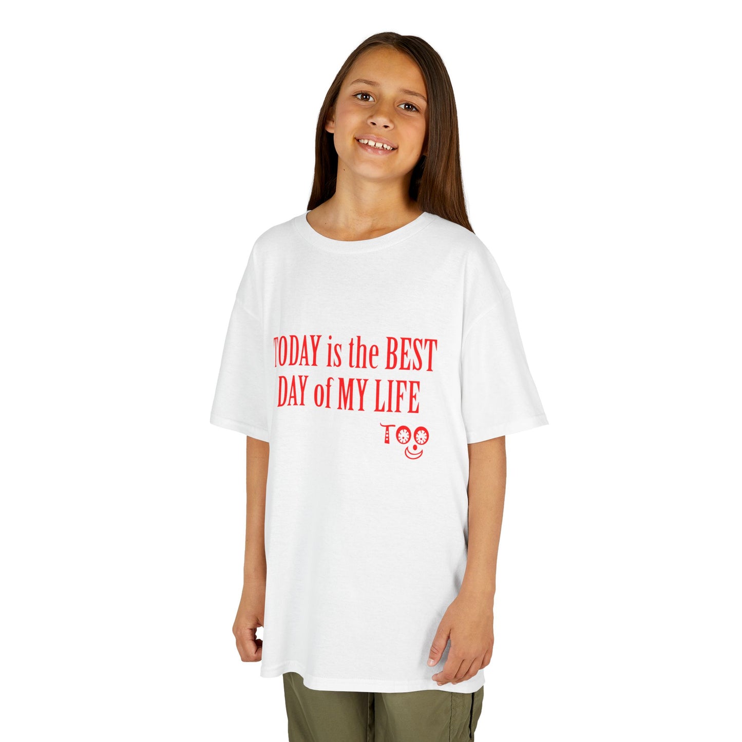 Kids T‑Shirt “Today Is the Best Day of My Life” – Positive Slogan Tee for Girls & Boys