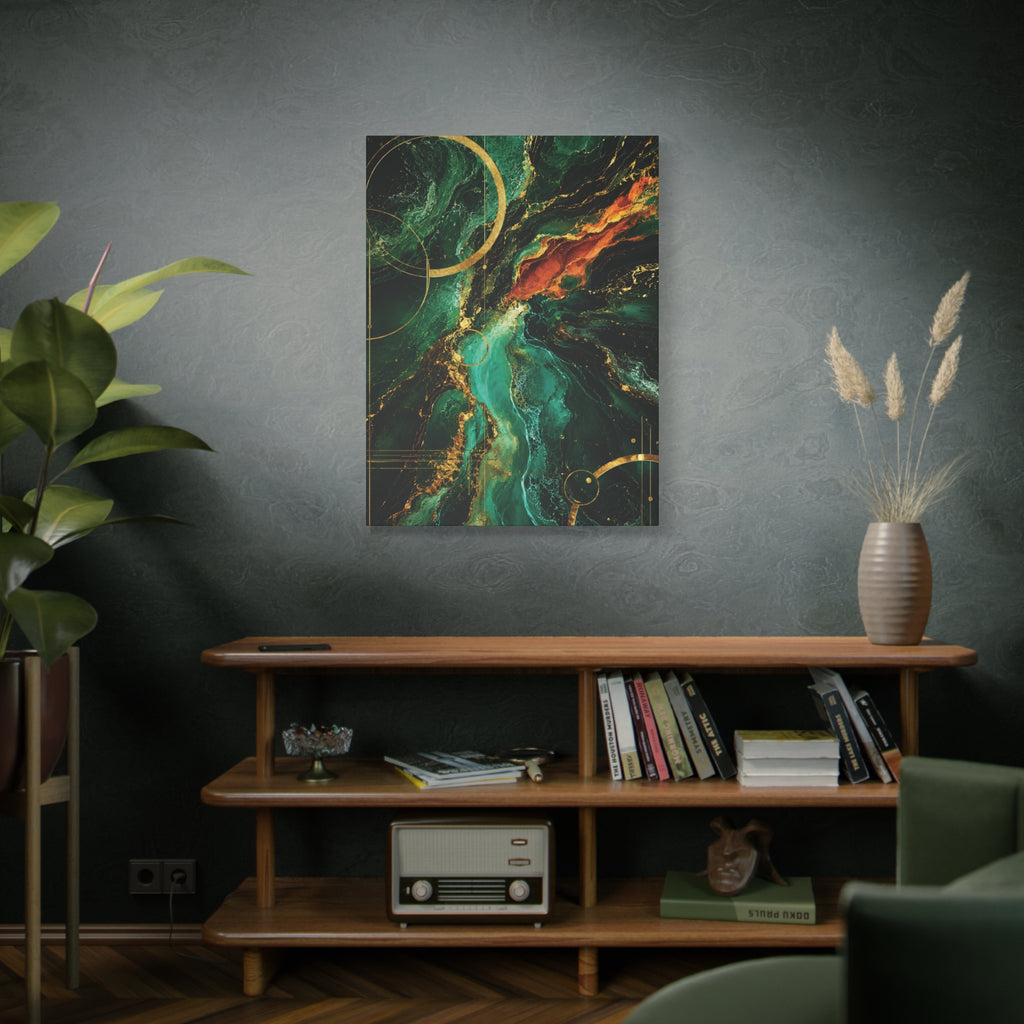 Emerald Magma: Flowing Liquid Marble Collection 3-piece TRIPTYCH WALL ART