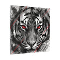 Tiger Portrait Canvas – Red-Eyed Watercolor Tiger Matte Stretched Wall Art