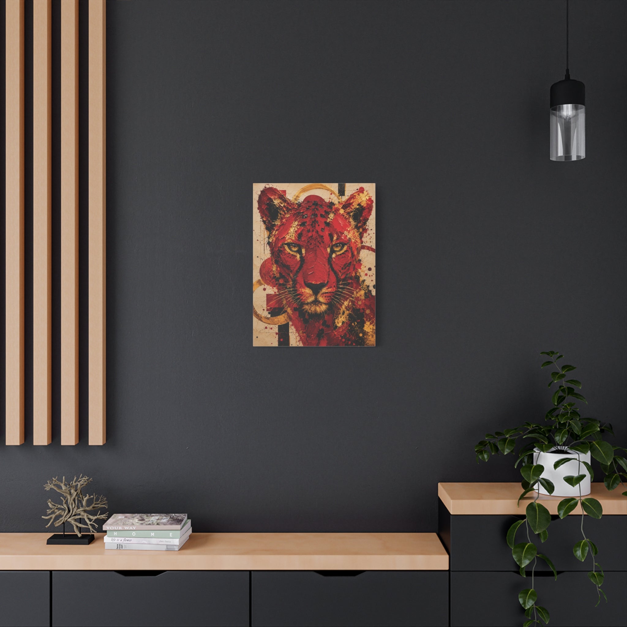 Imperial Safari: Crimson Cheetah Collection 3-piece TRIPTYCH WALL ART