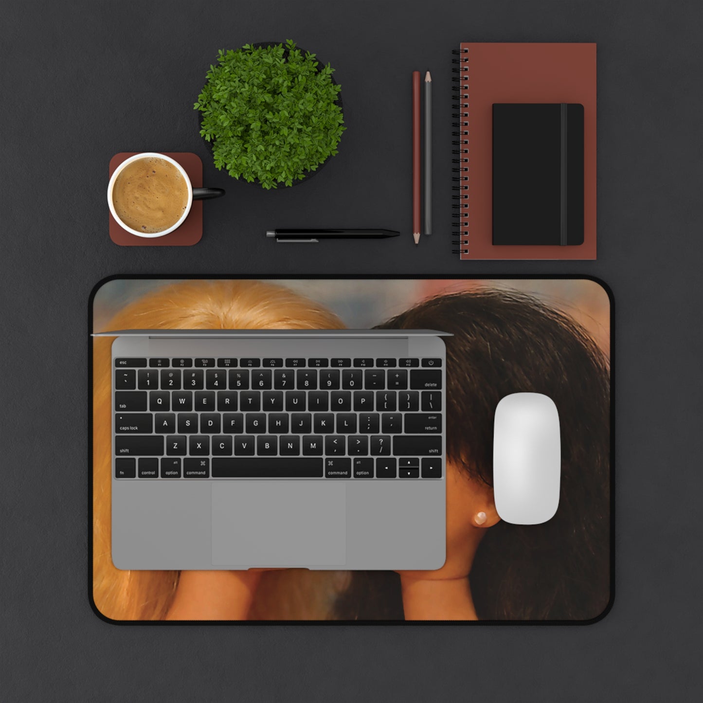 WTH Funny Doll 2 Face Meme Quirky Reaction Mouse Pad Desk Mat