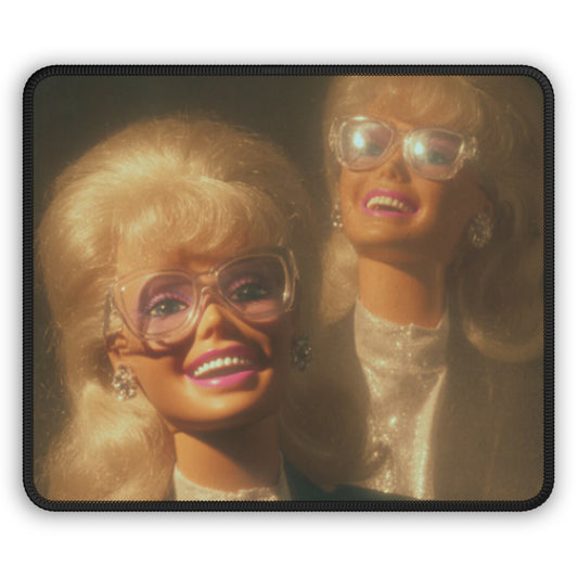 Alter Ego Blonde w Pink Glasses Funny Doll Face Gaming Mouse Pad