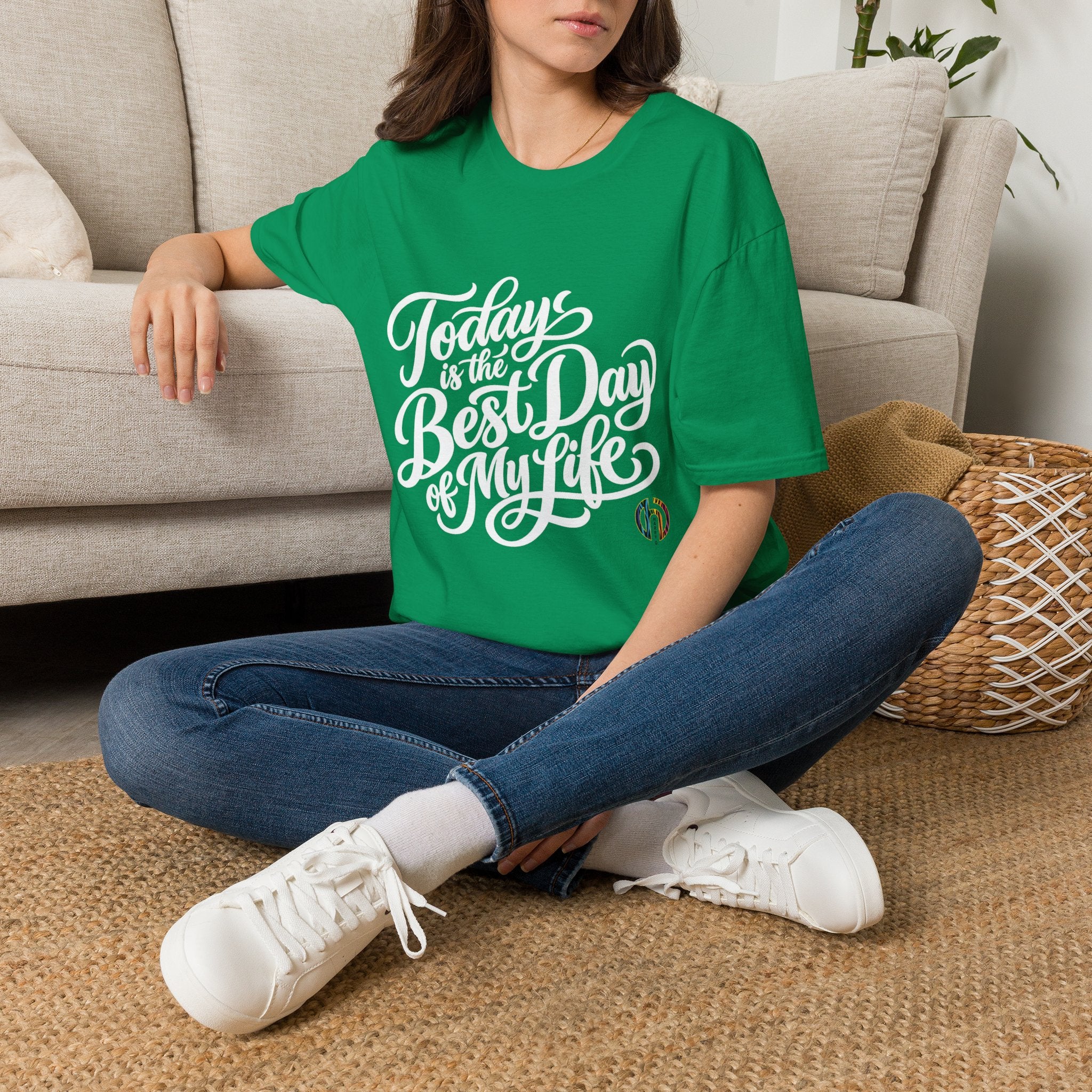 Today Is the Best Day — Morning Mantra Script Tee