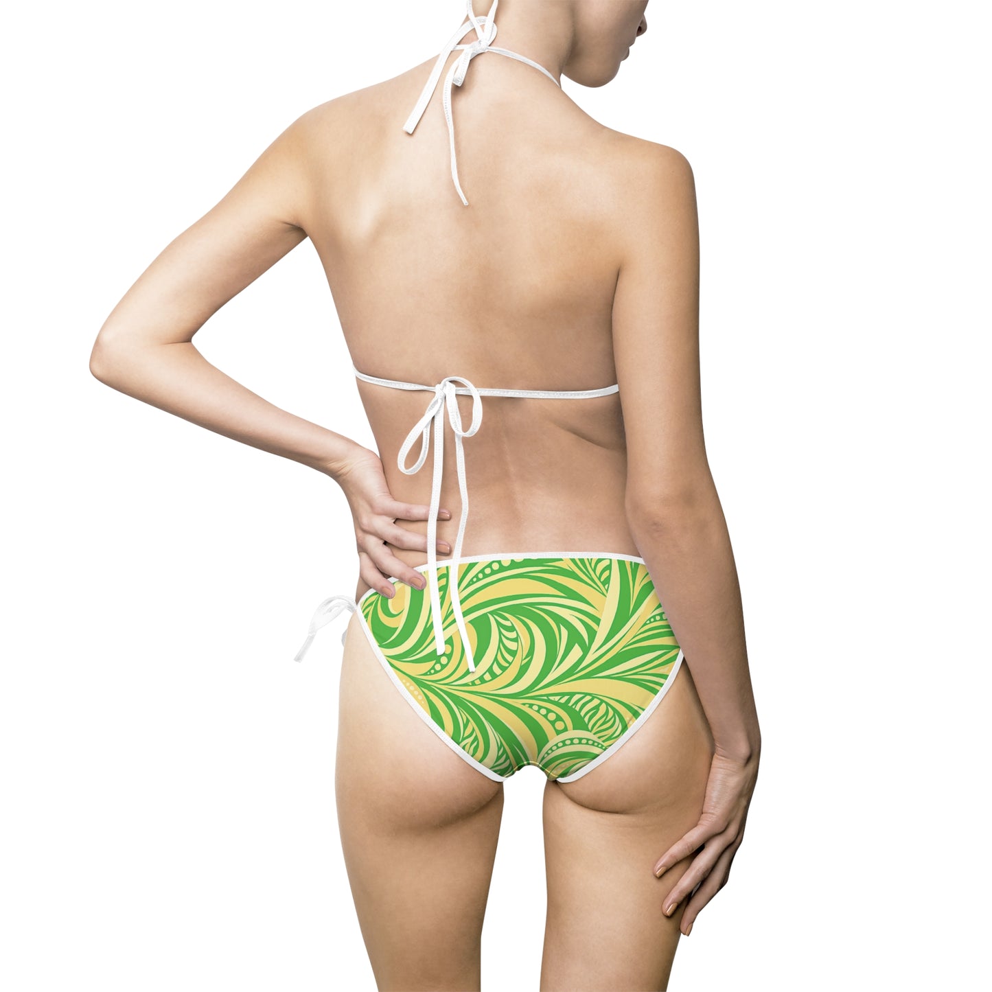 Abstract Pucci Zebra Style Tie-Side Bikini LEMONLIME