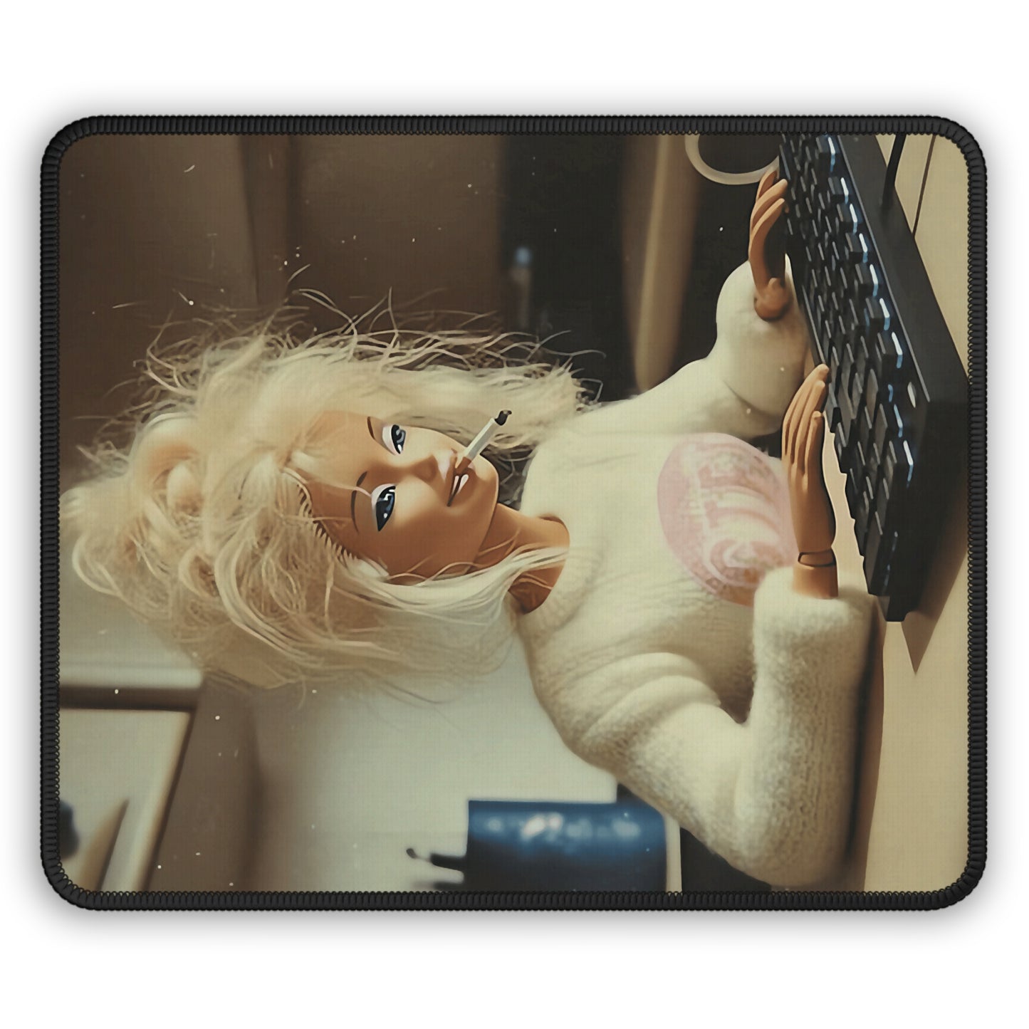 WAH GTFO Funny Doll Face Mouse Pad