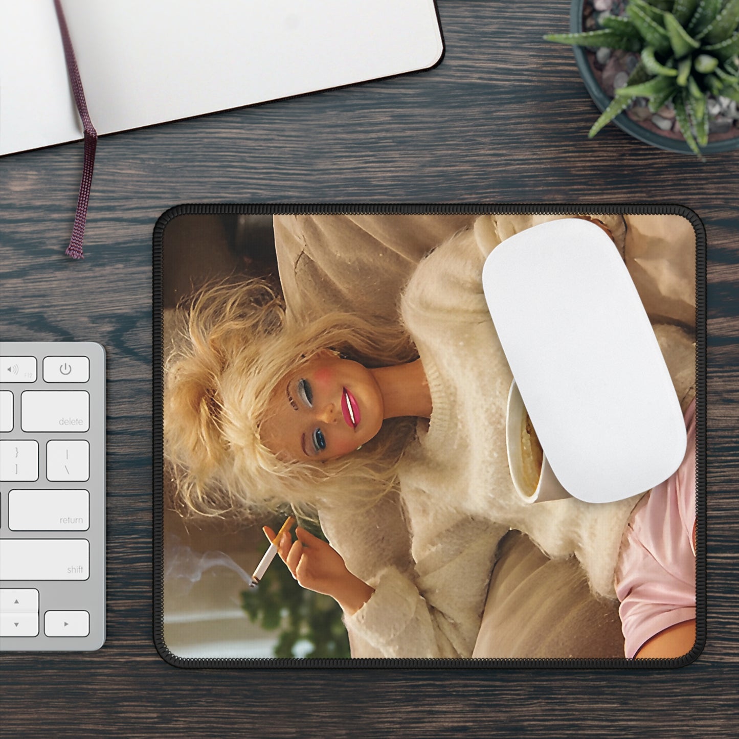 GTFO Coffee/Smoke Funny Doll Face Mouse Pad