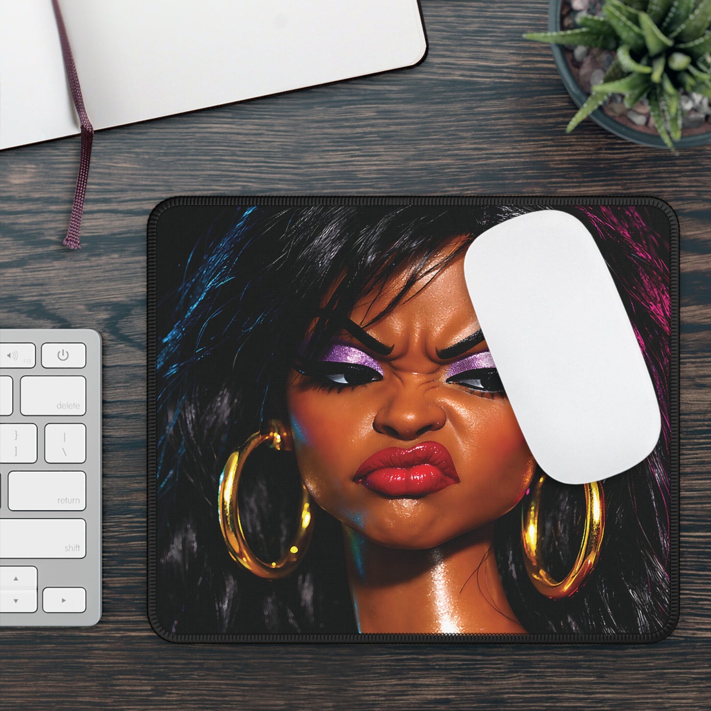 SYBAU AA Funny Doll Face Mouse Pad