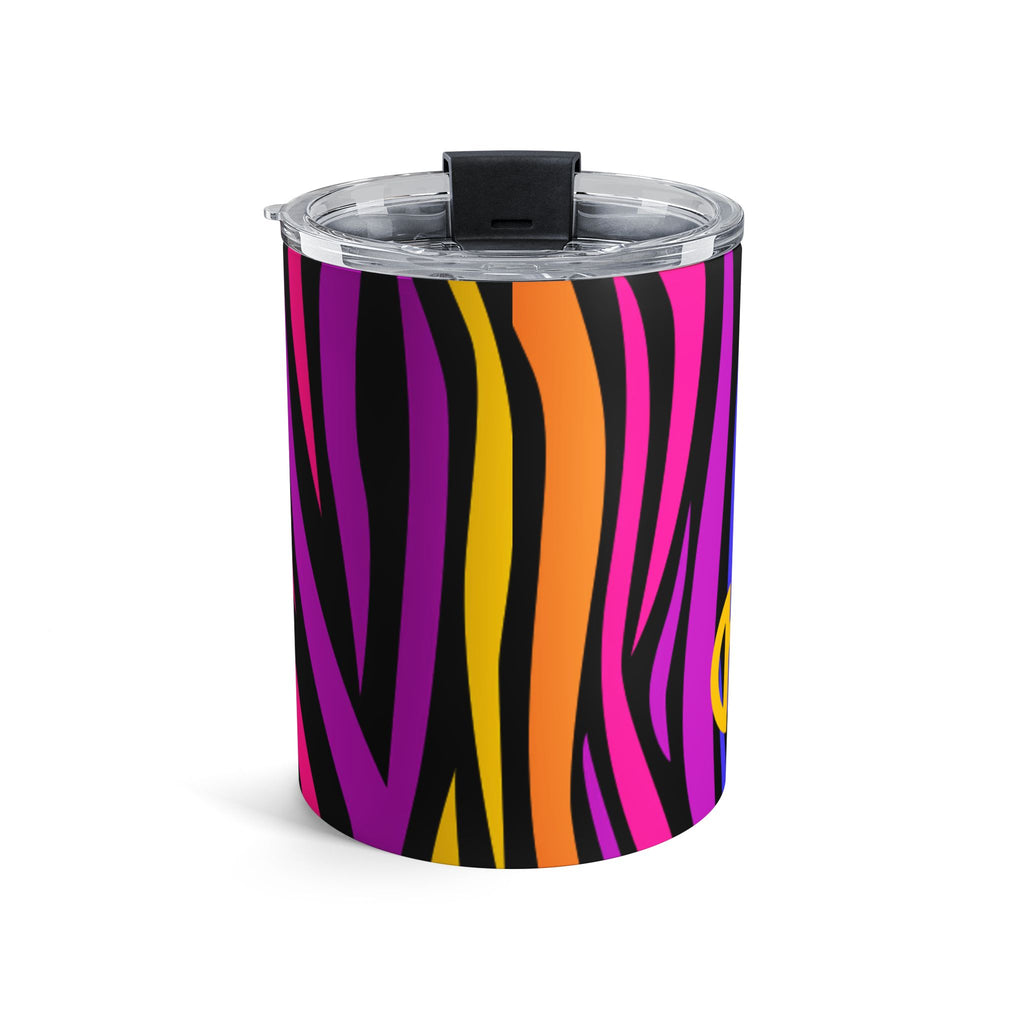 10oz Rainbow Zebra Tumbler – Insulated Travel Cup