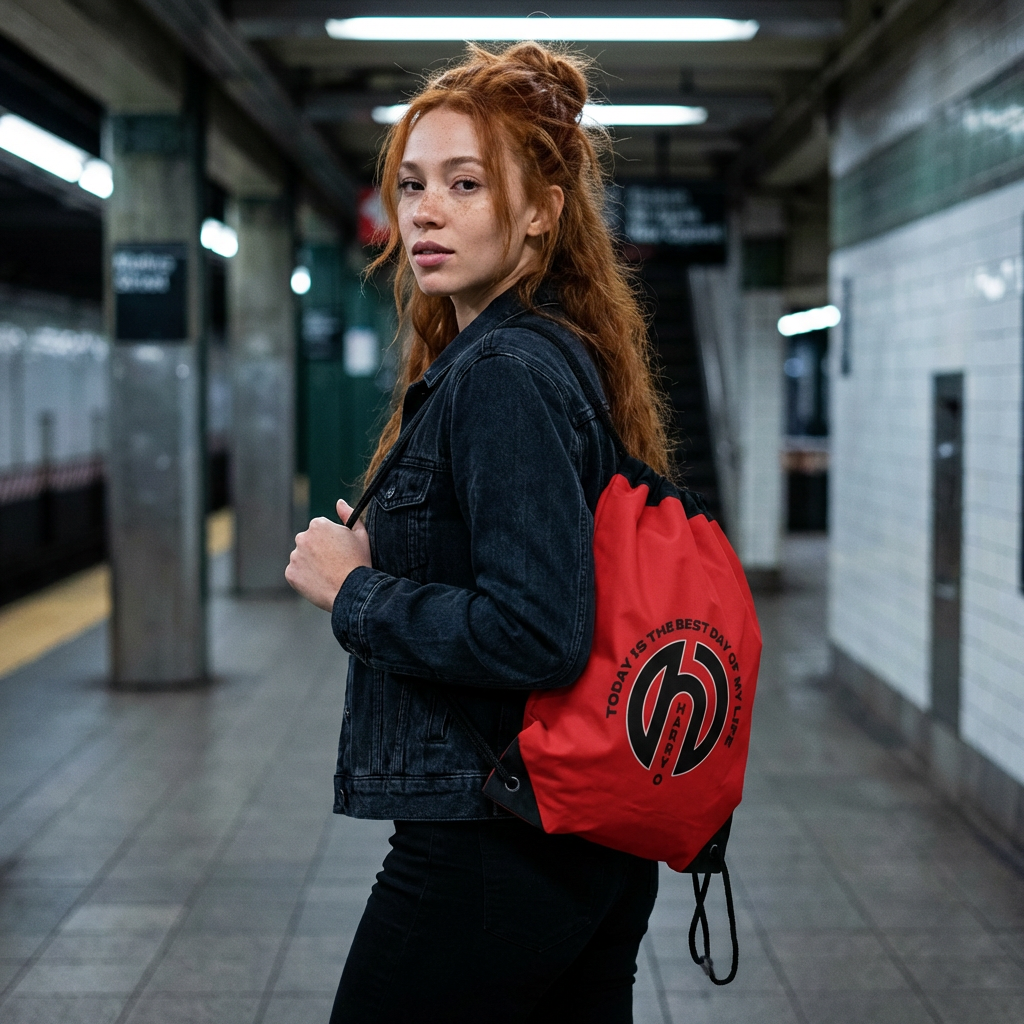 HarryO Today Is The Best Day of My Life Drawstring Gymsack CLASSIC RED