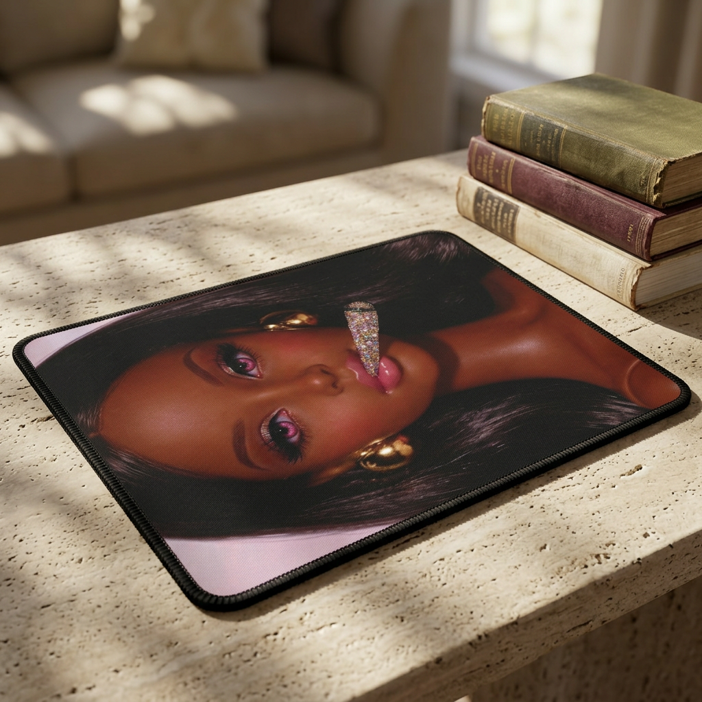 Puff Puff Bling D Funny Doll Face Gaming Mouse Pad