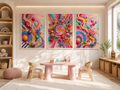 The Sweet Chaos Collection SUGAR RUSH 3-piece TRIPTYCH WALL ART