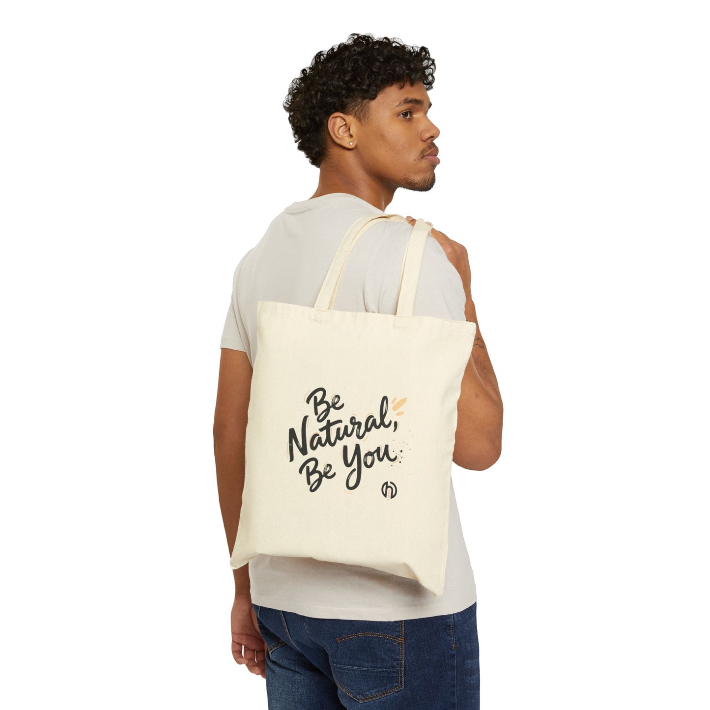Be Natural Be You Tote | Handwritten Marker Brush Script, Humanized Typography