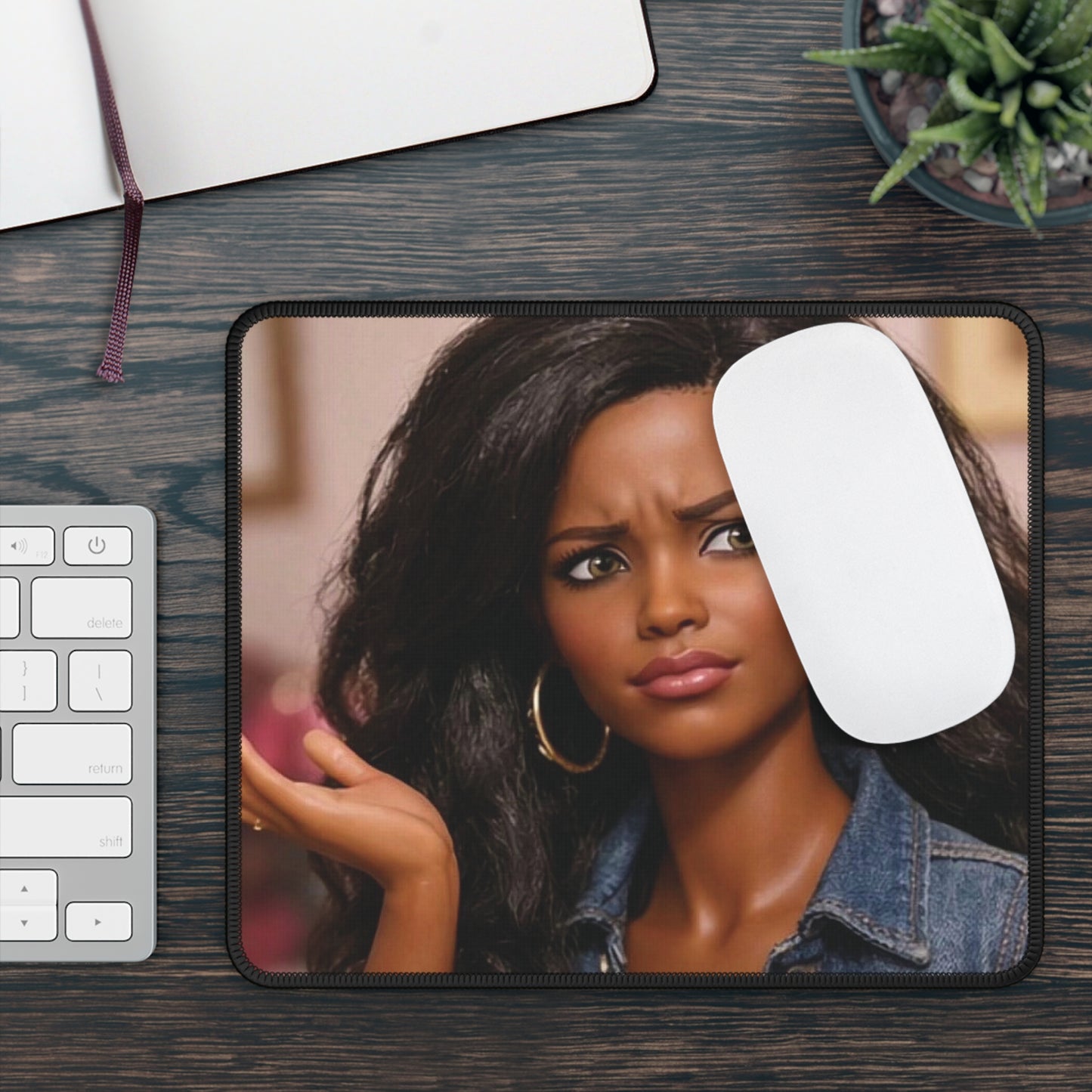 MAKE IT MAKE SENSE Funny Doll Face Gaming Mouse Pad